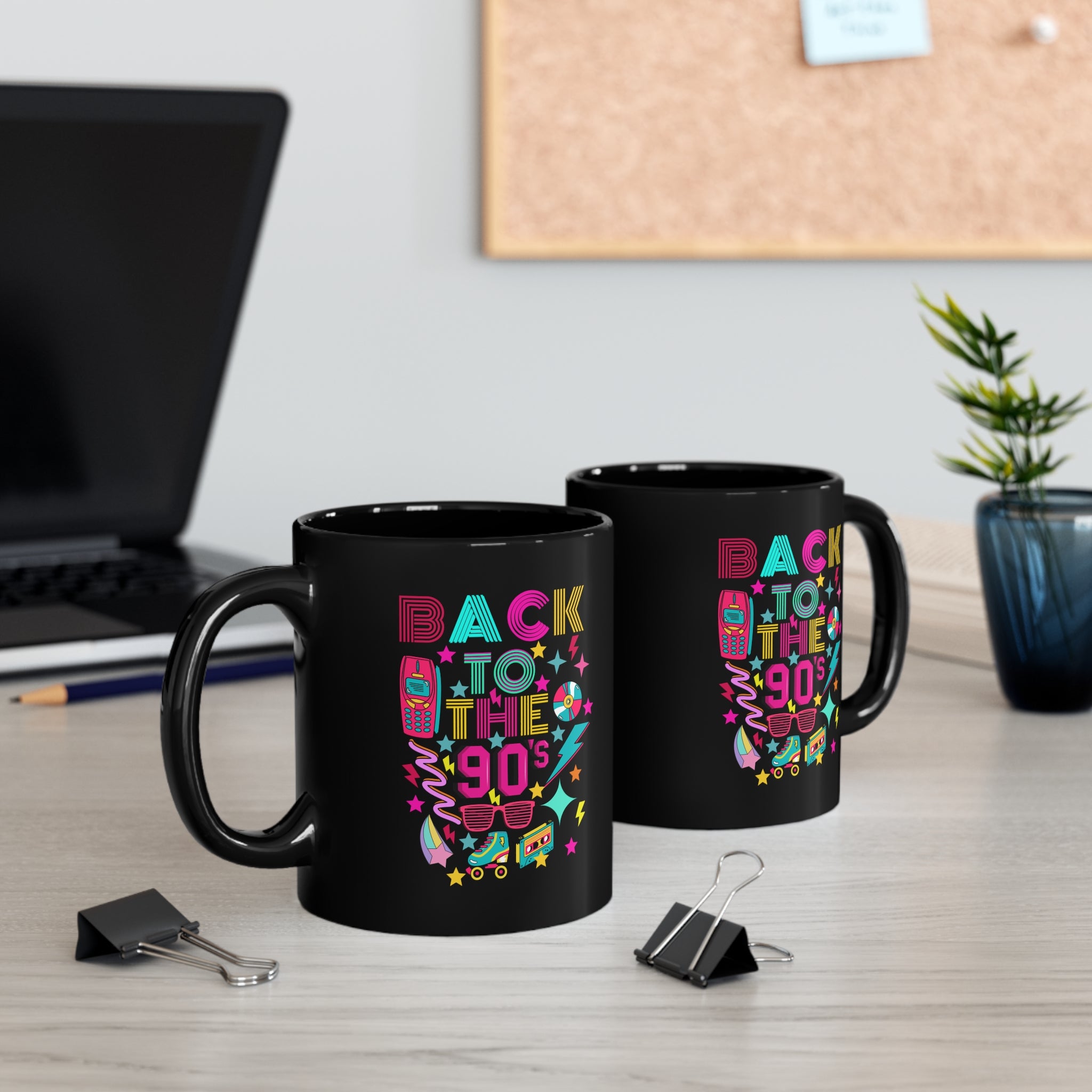 BACK TO THE 90's  11oz Black Mug