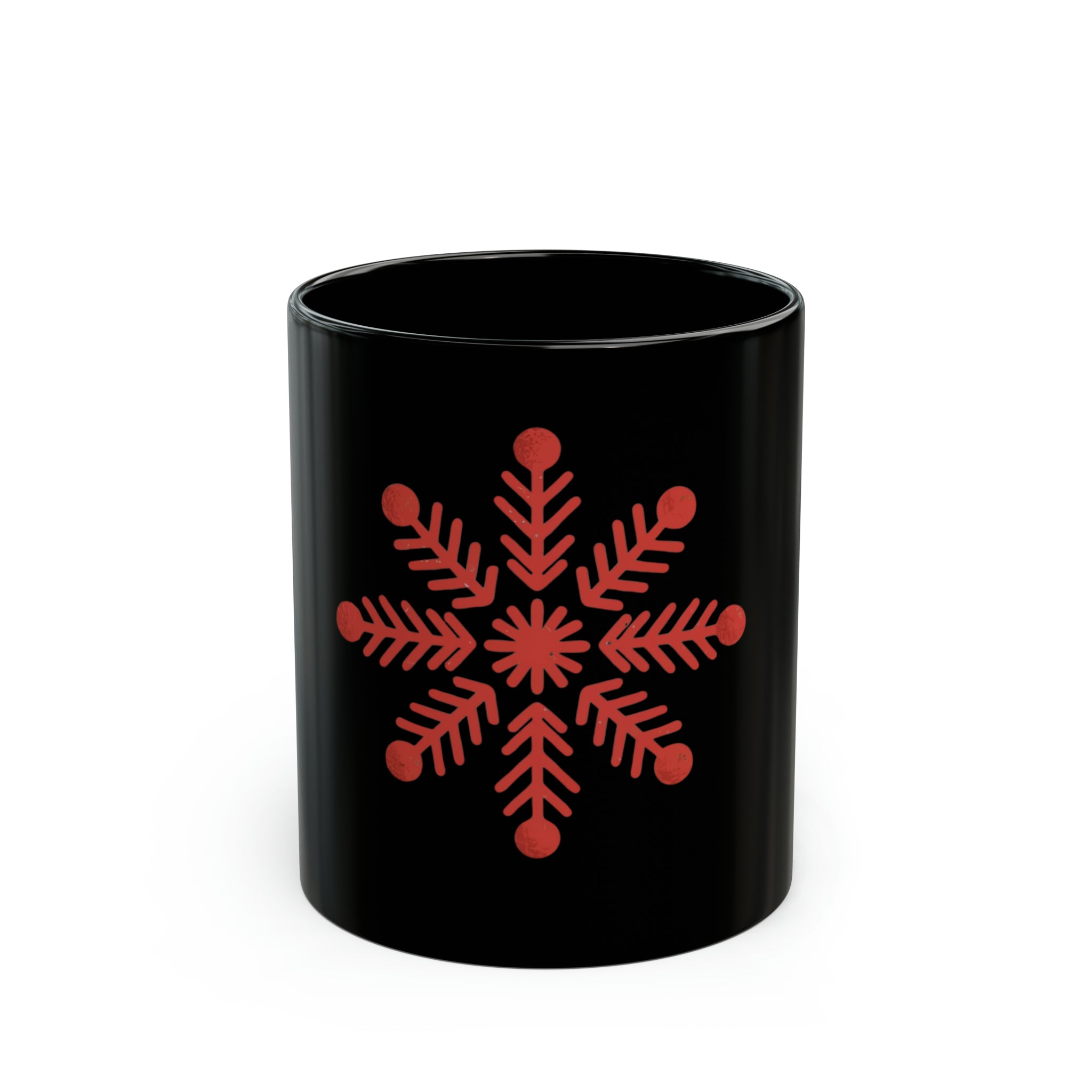 SNOWFLAKE 11oz Black Mug