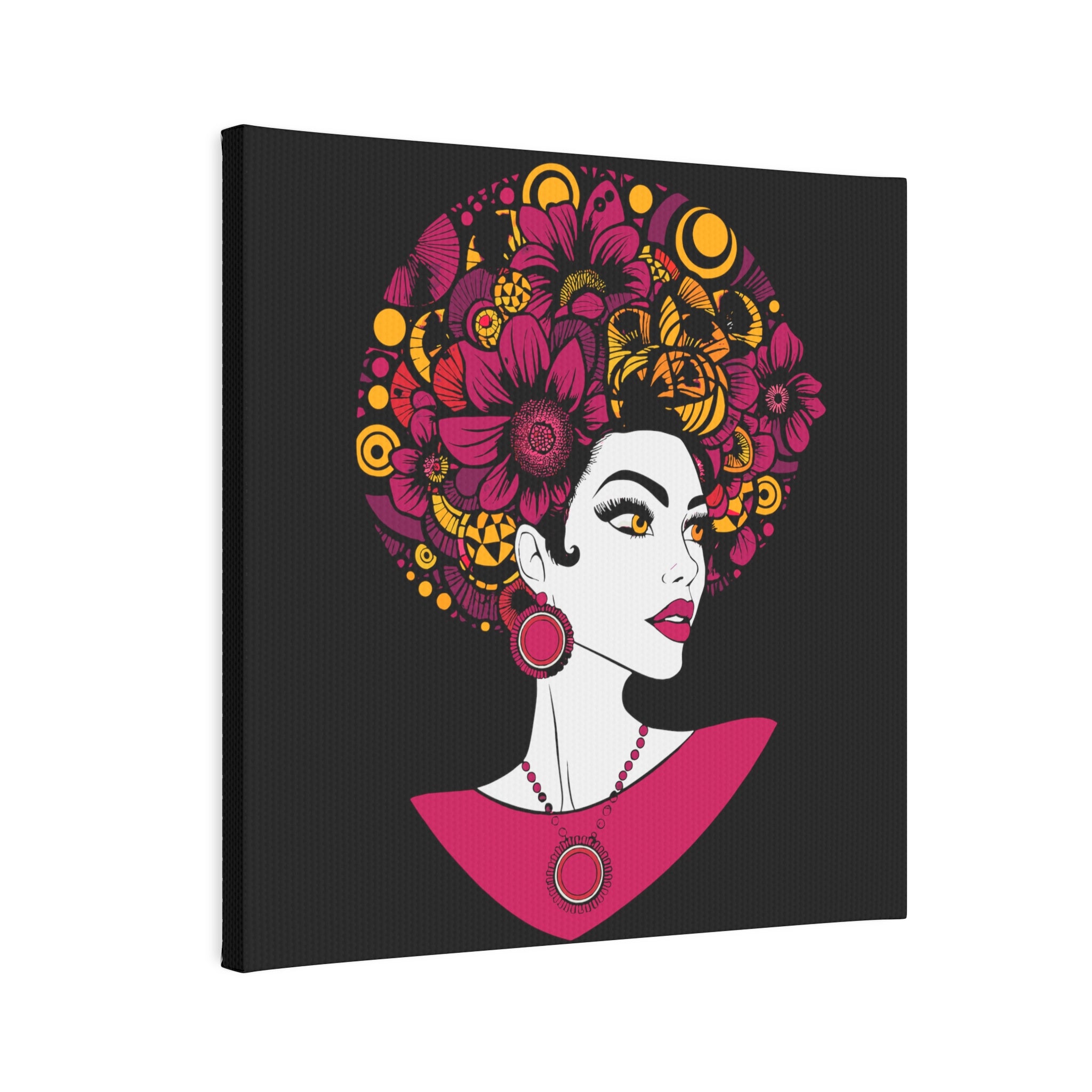 Flower hair art Canvas Photo Tile