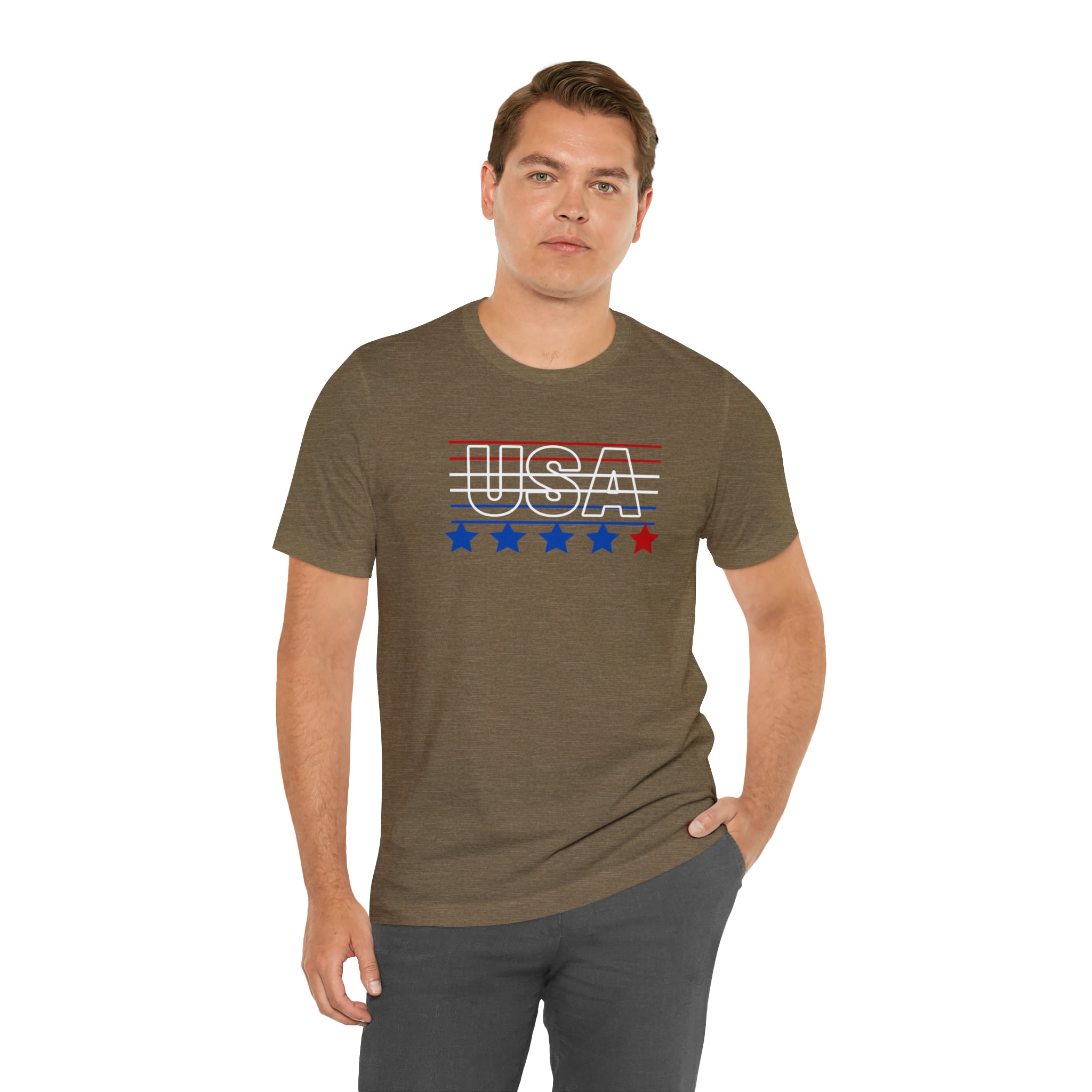 USA FLAG COLOR  UNISEX JERSEY T-SHIRT