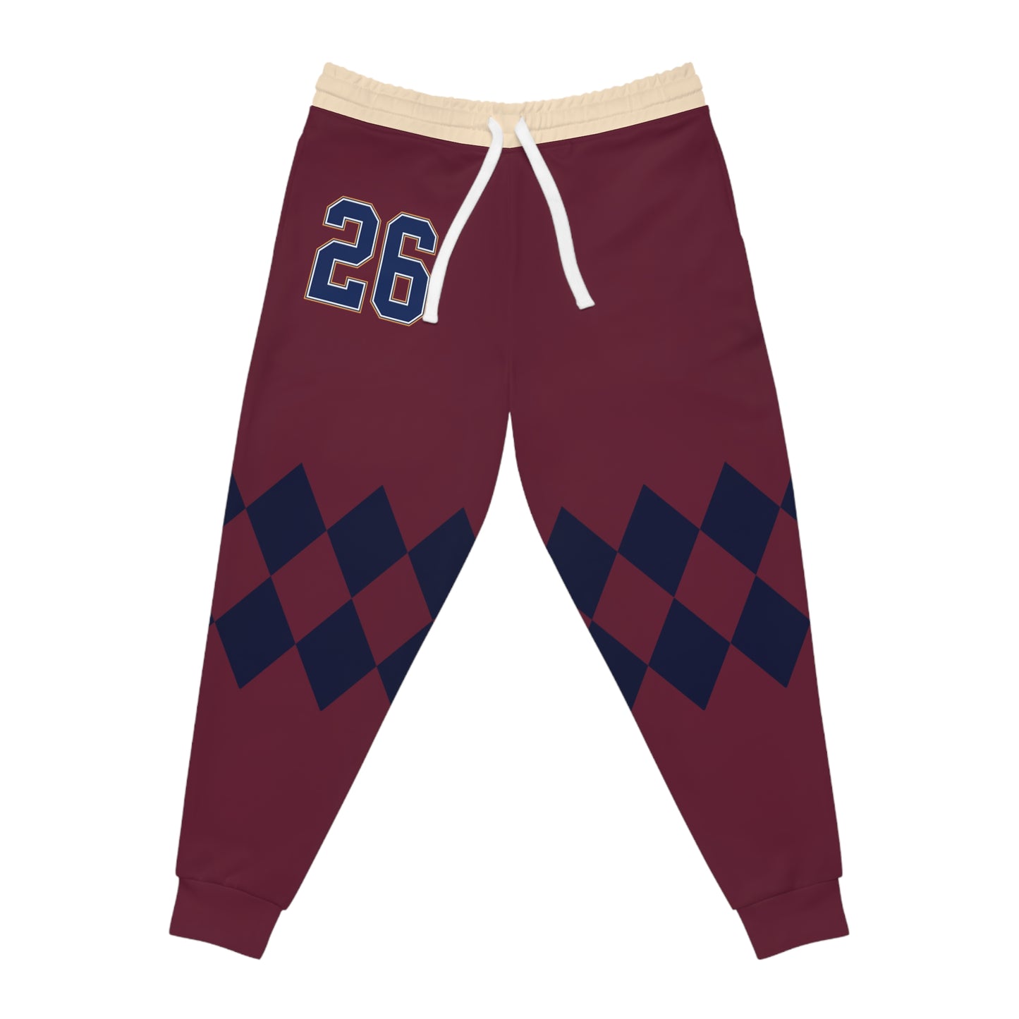 Burgundy Athletic Joggers (AOP)