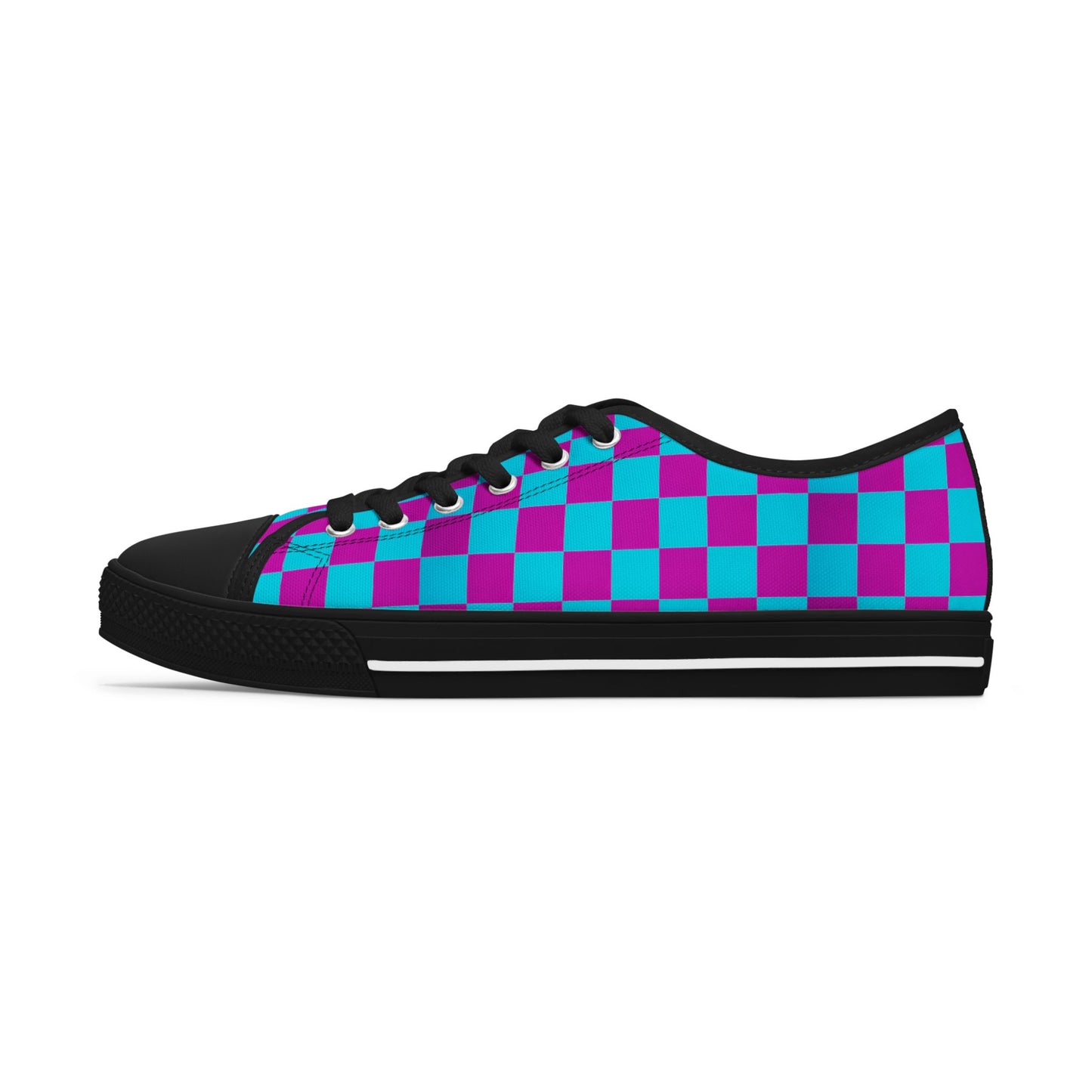 Vibrant Checkerboard Women's Sneakers, Retro Style Shoes, Casual Canvas Footwear, Gift for Her, Trendy Everyday Sneakers, Festival Ready