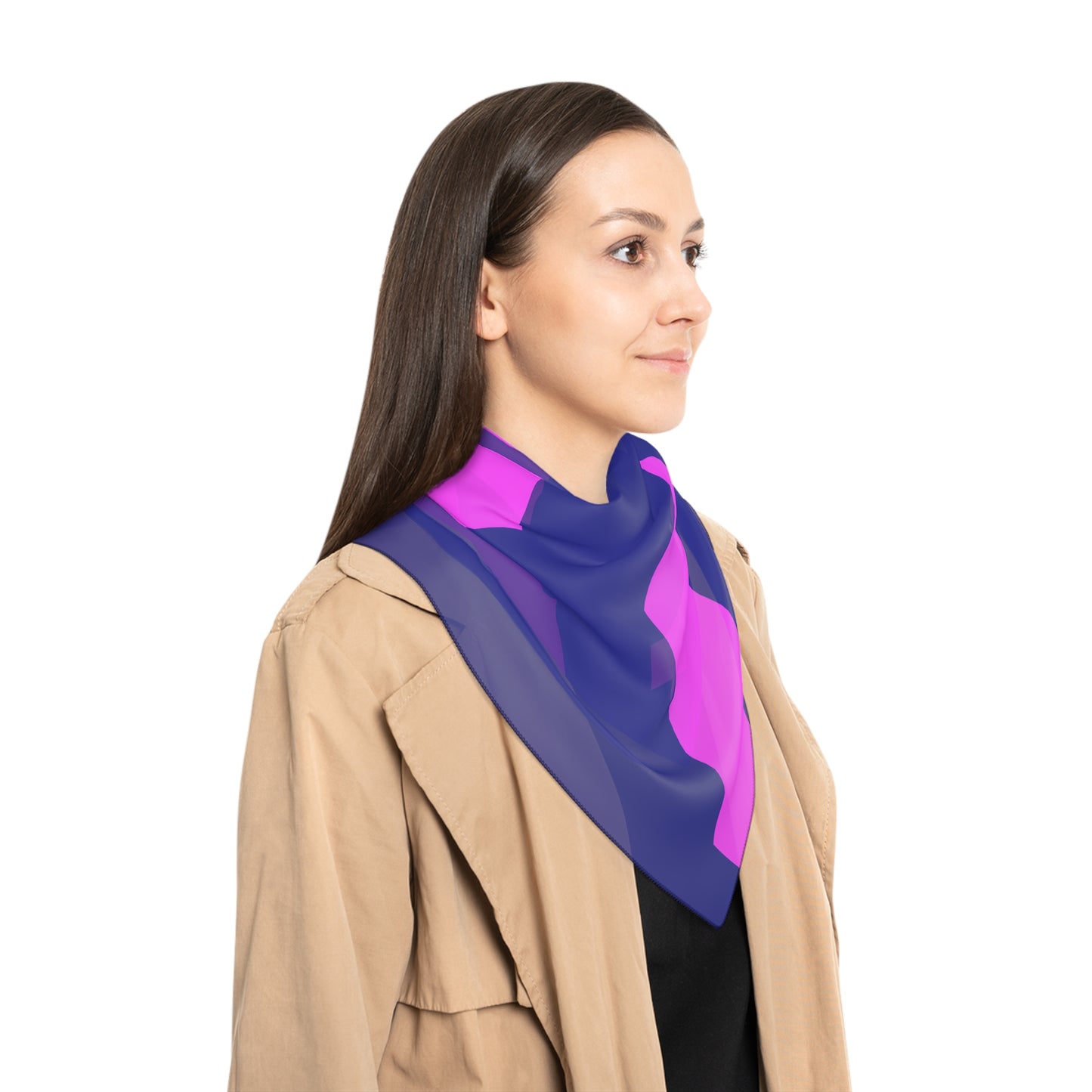 Stylish blue Poly Scarf with Abstract Design - Chic, Versatile Accessory for All Occasions
