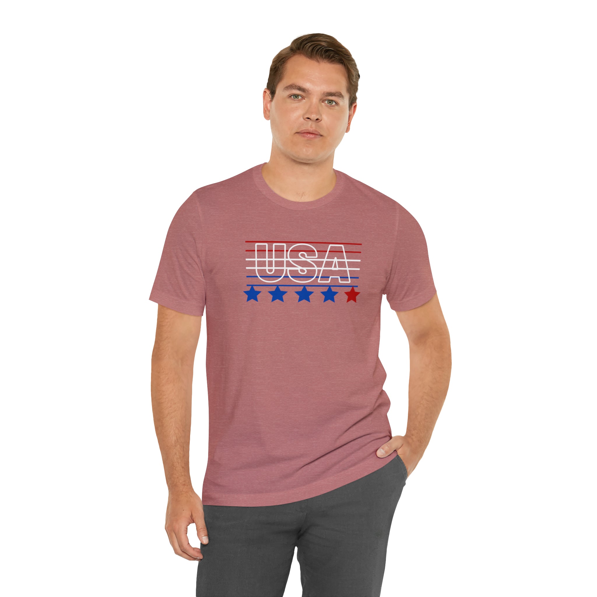 USA FLAG COLOR  UNISEX JERSEY T-SHIRT