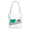 I Drive Fast & Barefoot Tote Bag (AOP)