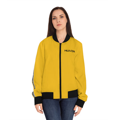 Nuvia Orange Women's Bomber Jacket (AOP)