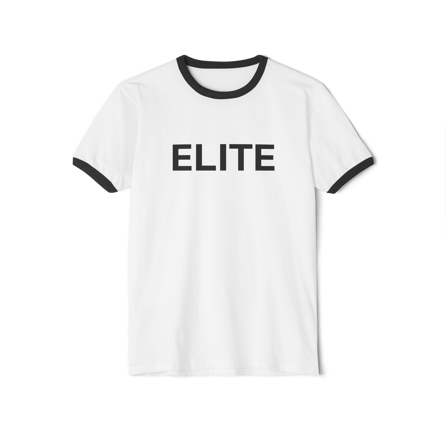 Elite Unisex Cotton Ringer T-Shirt, Casual Tee, Birthday Gift, Graphic Shirt, Everyday Wear, Relaxed Style, Comfortable Fashion