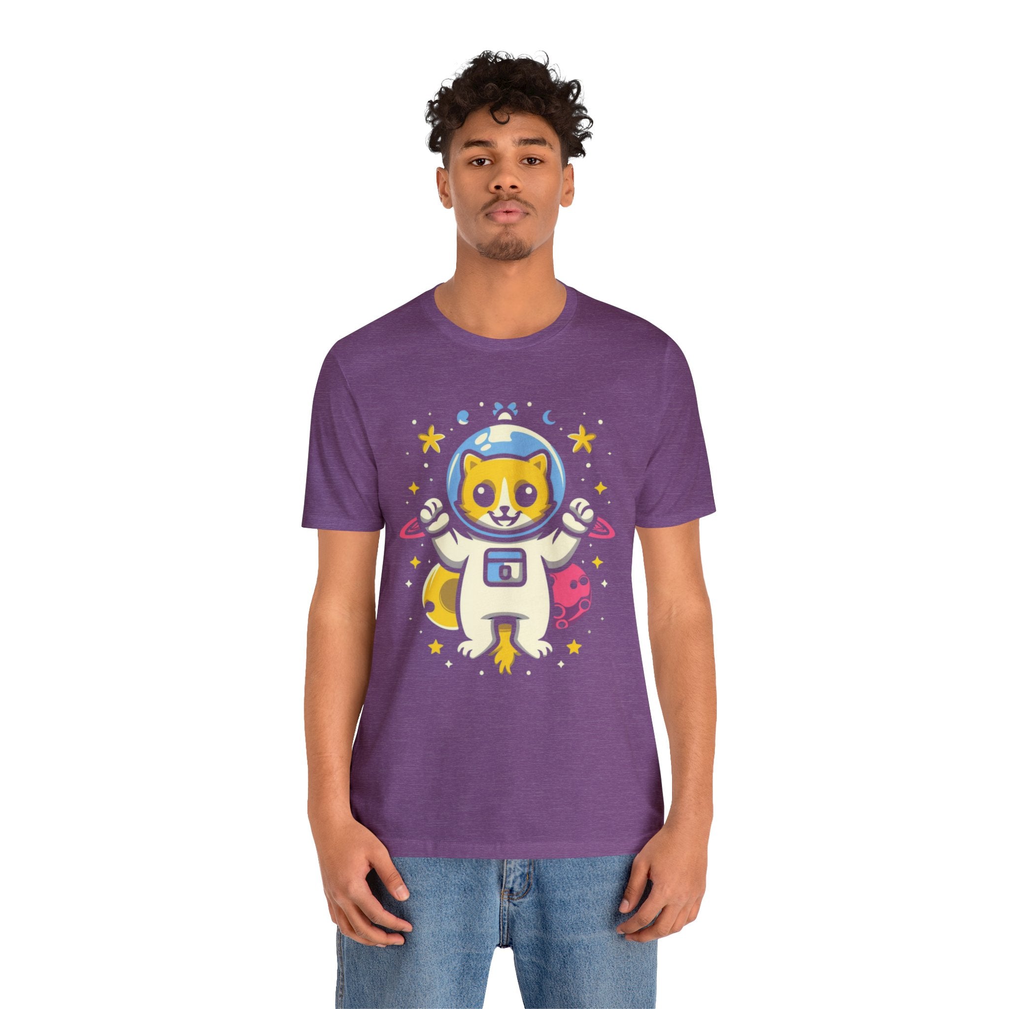 Astronaut Cat Unisex Jersey Short Sleeve Tee