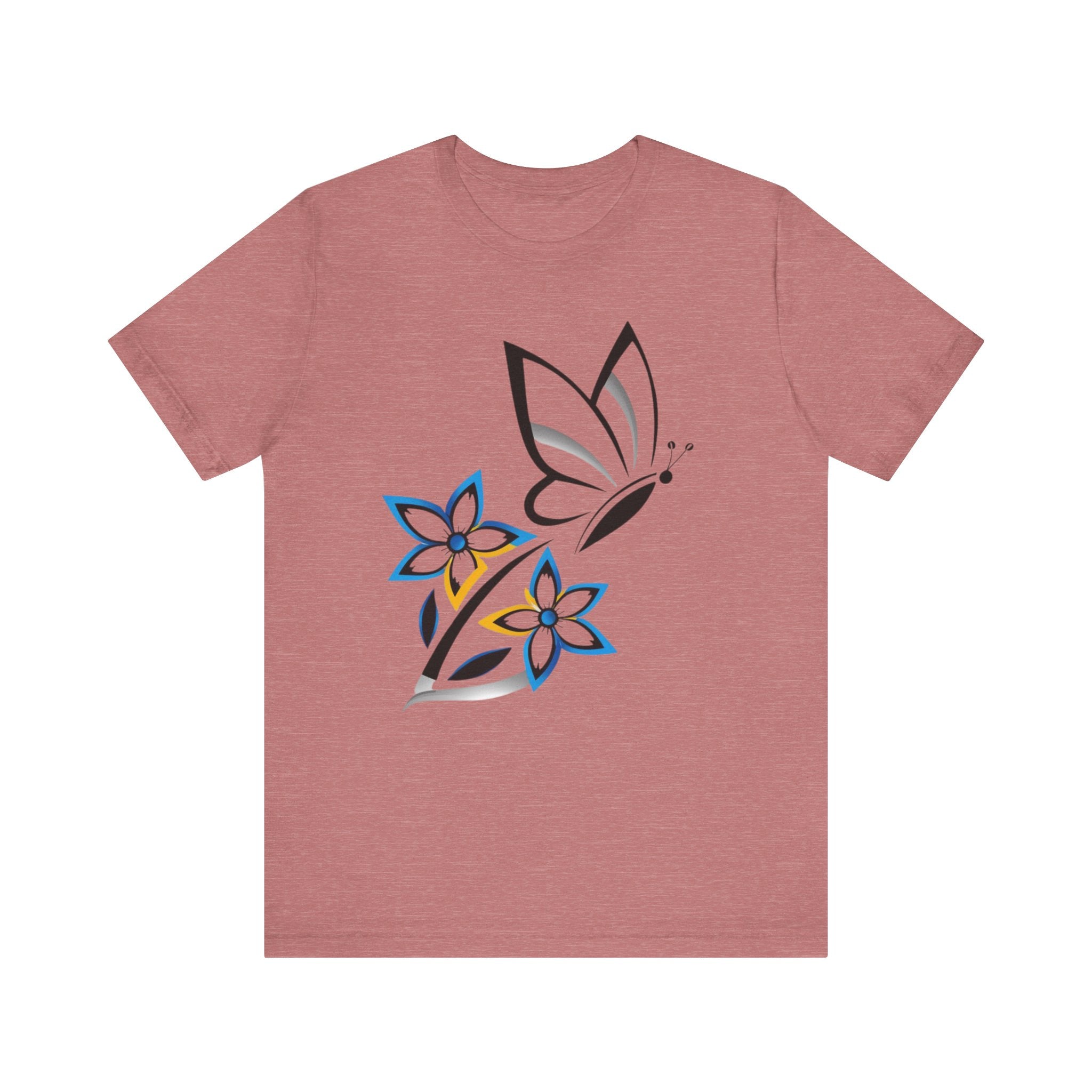 Butterfly & Flower Unisex Jersey Short Sleeve Tee