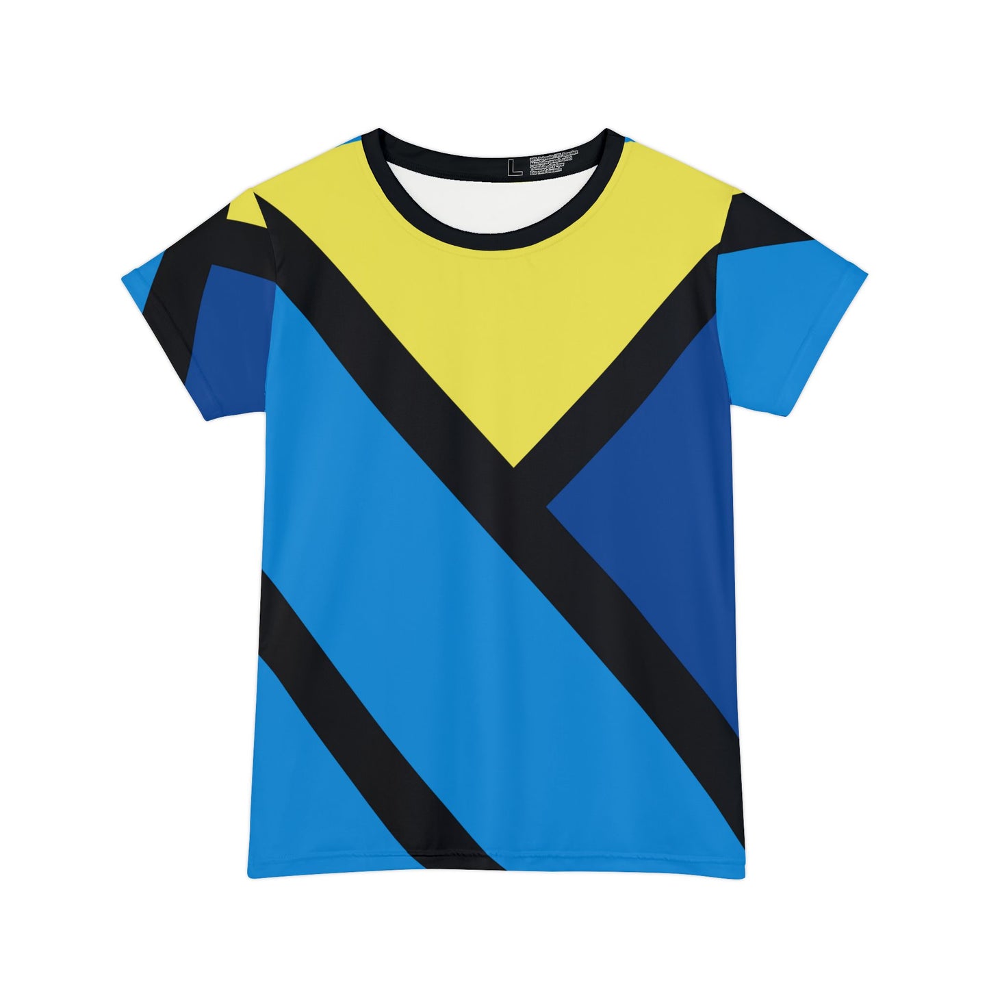 Geometric blue Pattern Women’s Short Sleeve Shirt - Vibrant Casual Tee for Summer