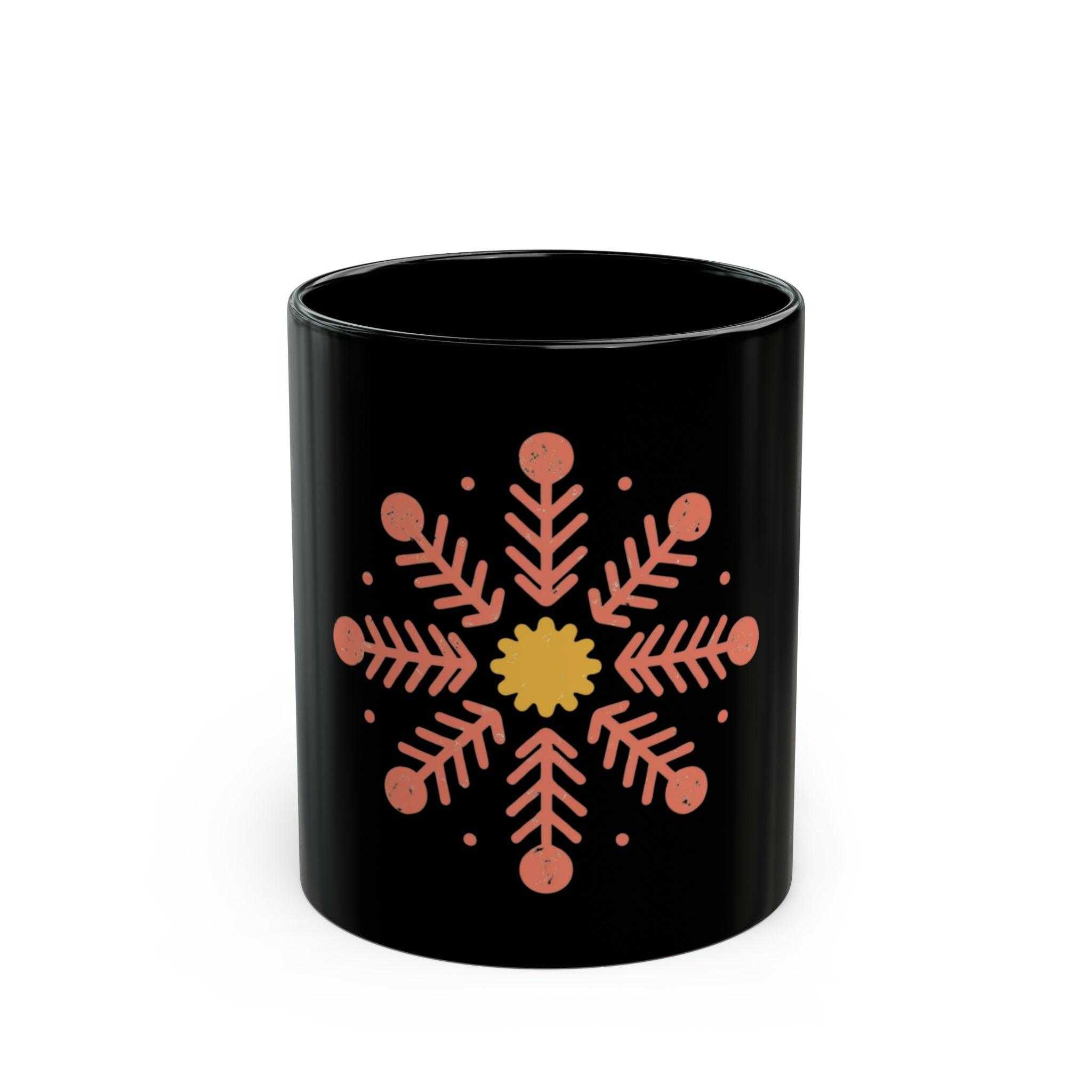 SNOWFLAKE 11oz Black Mug