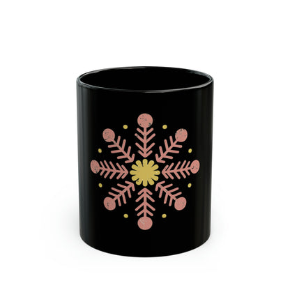 SNOWFLAKE 11oz Black Mug