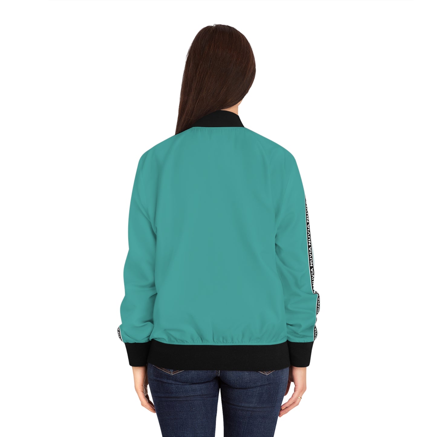 Nuvia green Women's Bomber Jacket (AOP)