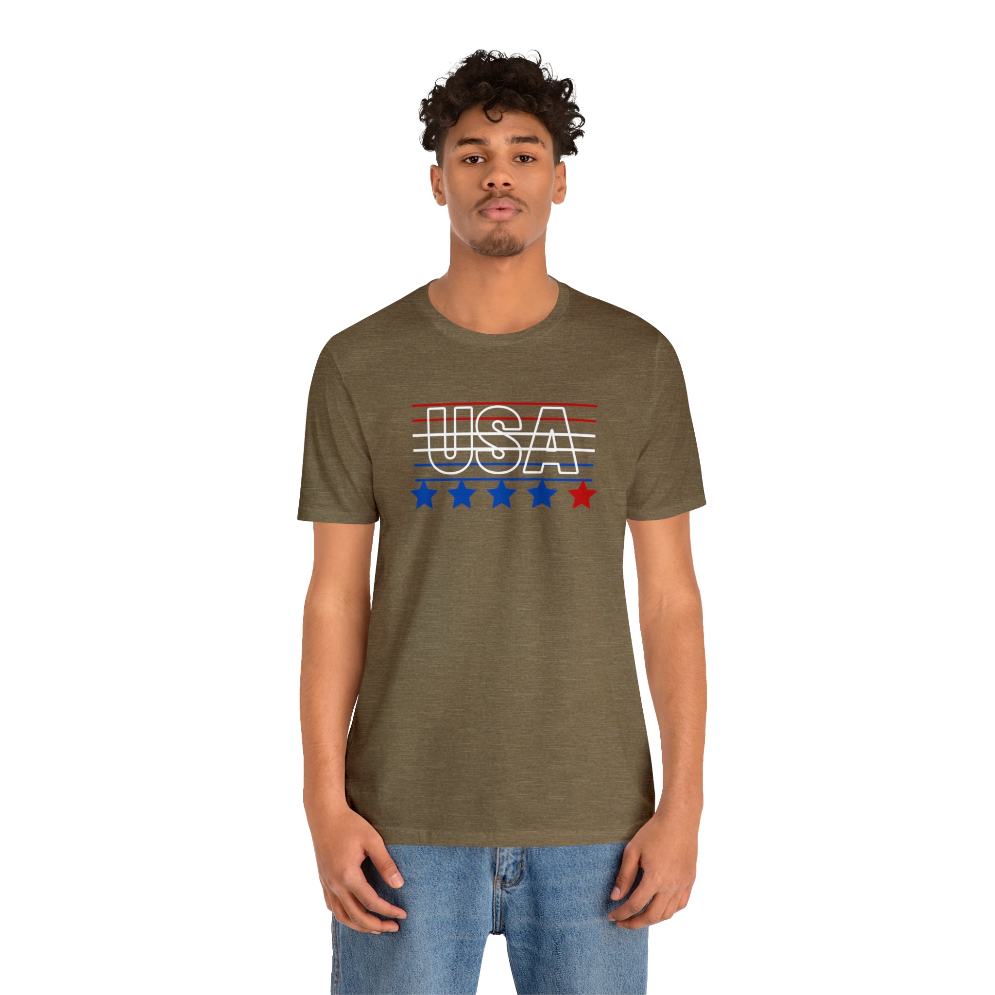 USA FLAG COLOR  UNISEX JERSEY T-SHIRT