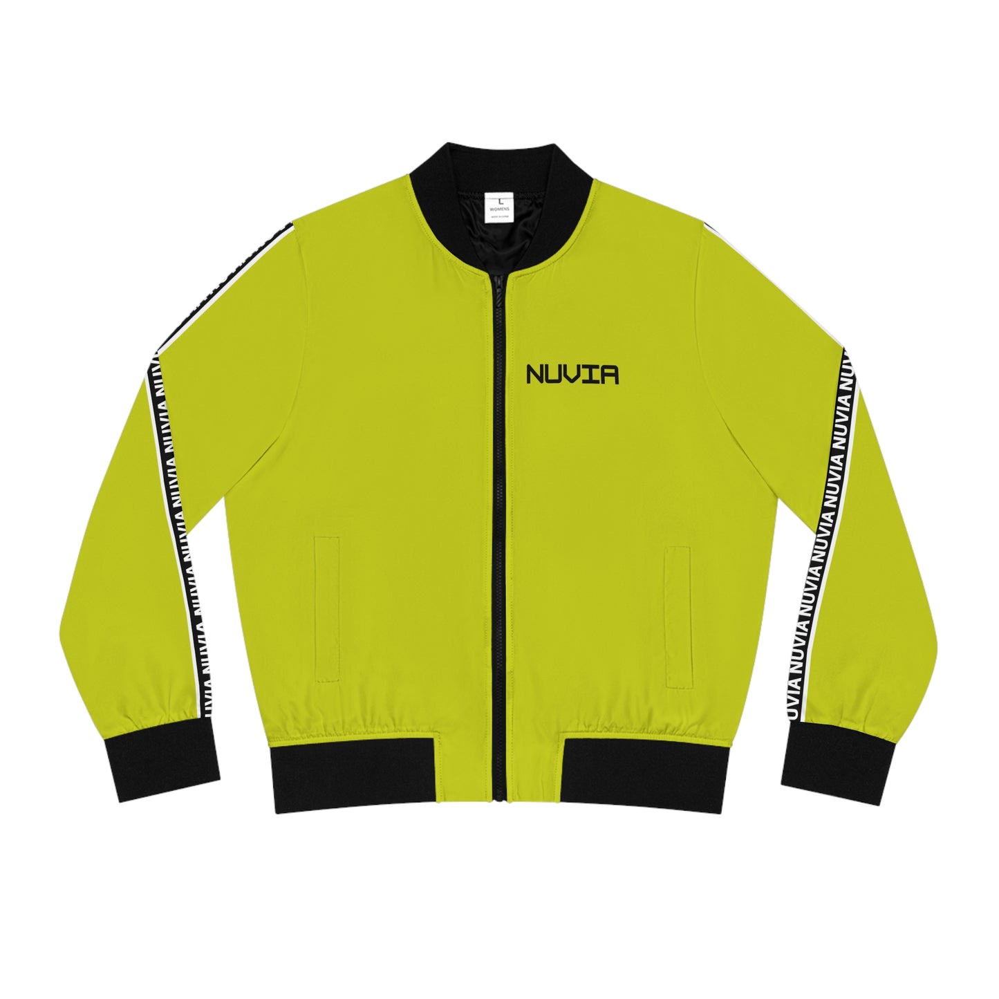 Nuvia lime green Women's Bomber Jacket (AOP)