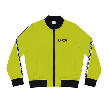 Nuvia lime green Women's Bomber Jacket (AOP)