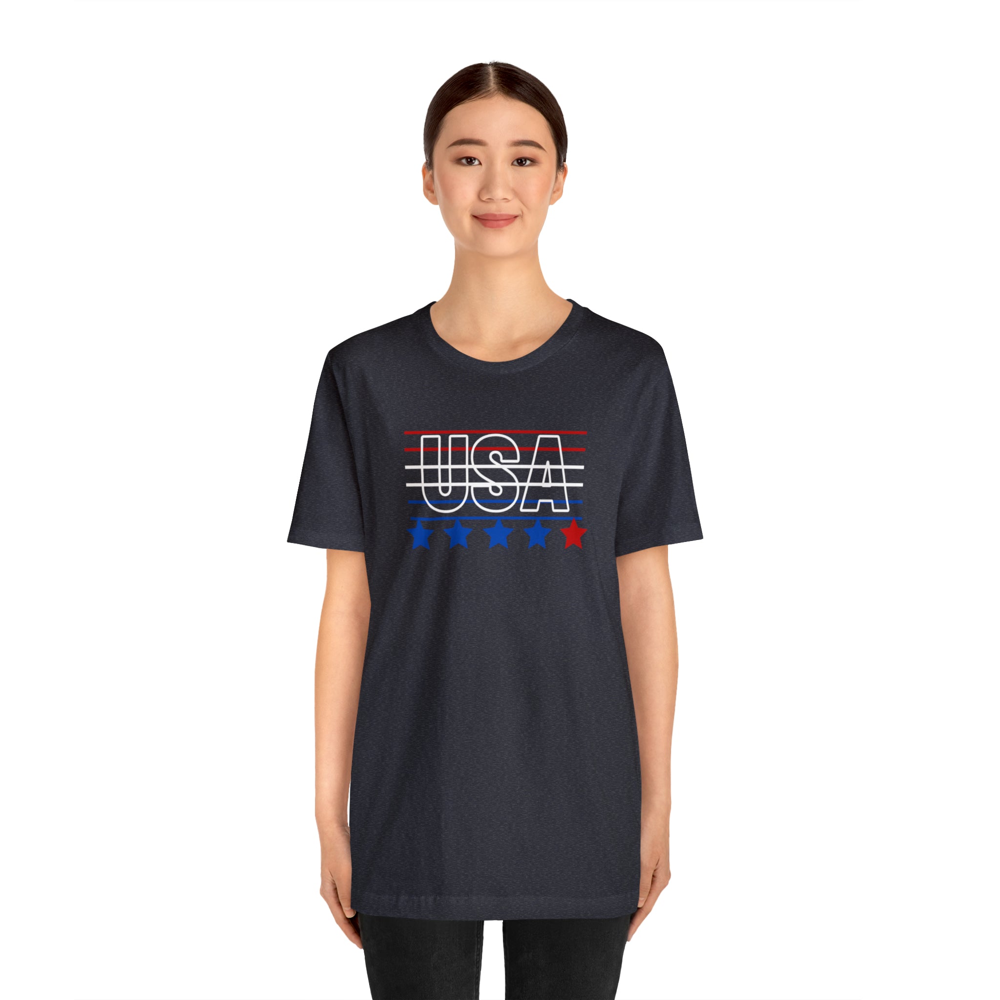 USA FLAG COLOR  UNISEX JERSEY T-SHIRT