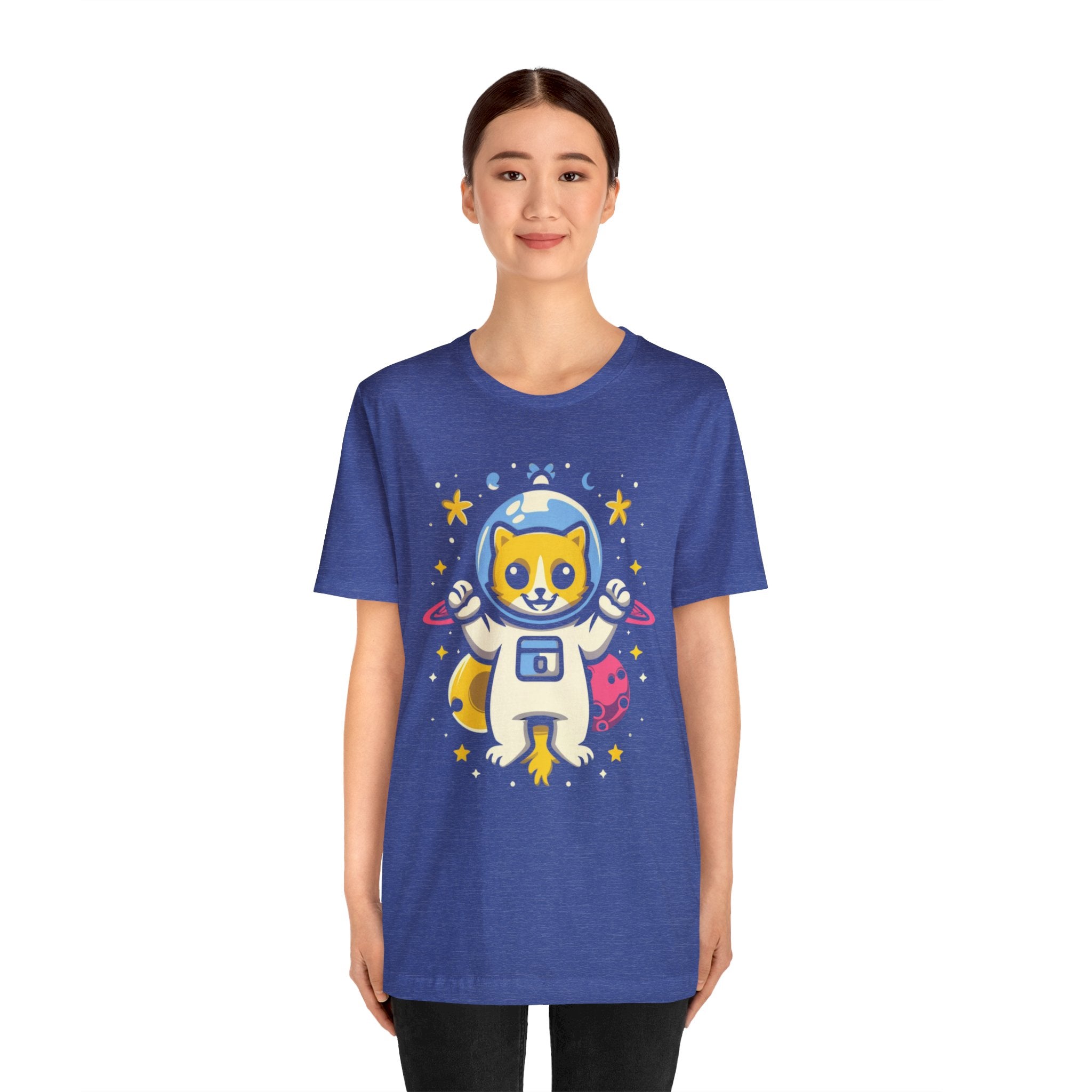 Astronaut Cat Unisex Jersey Short Sleeve Tee