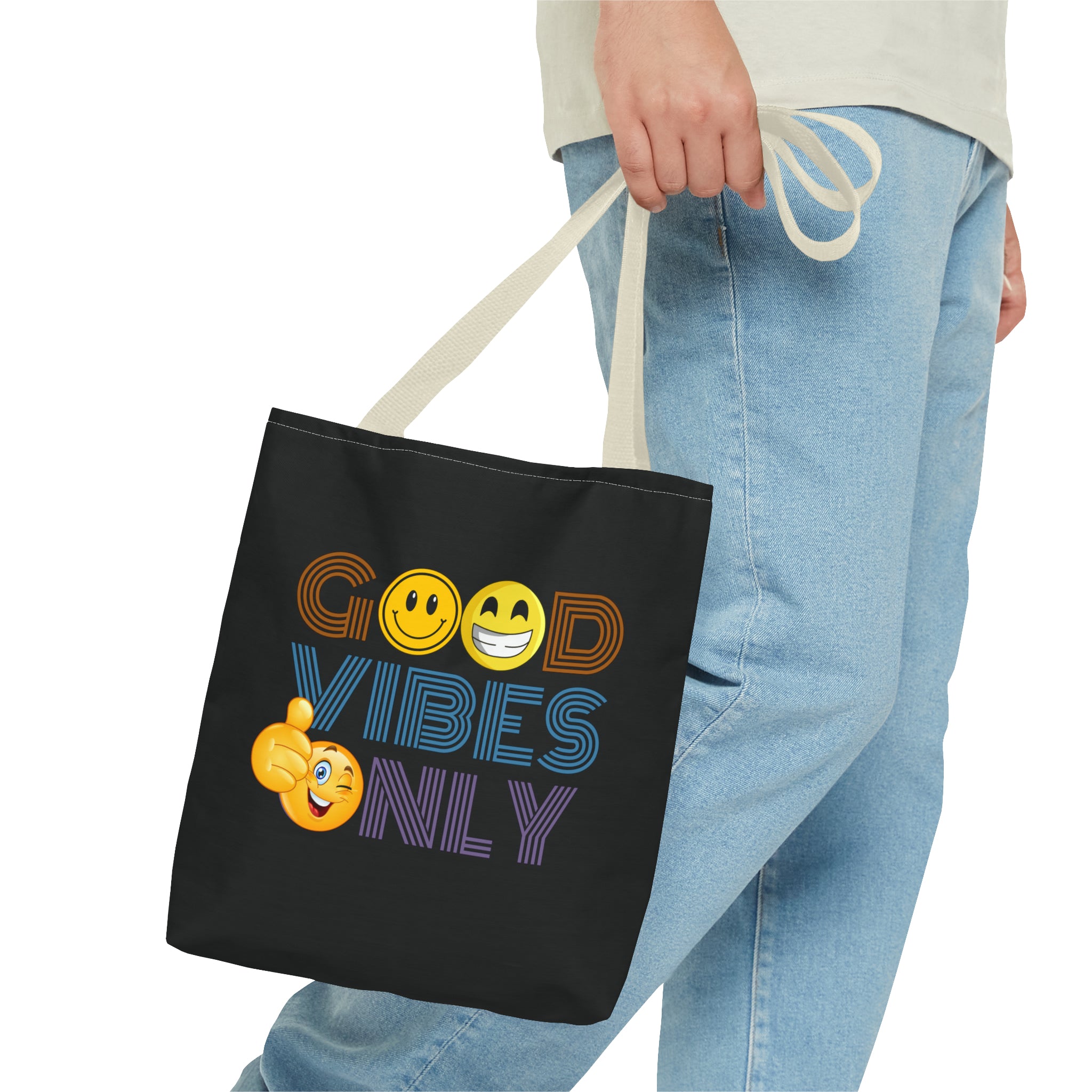 GOOD VIBES ONLY Tote Bag (AOP)