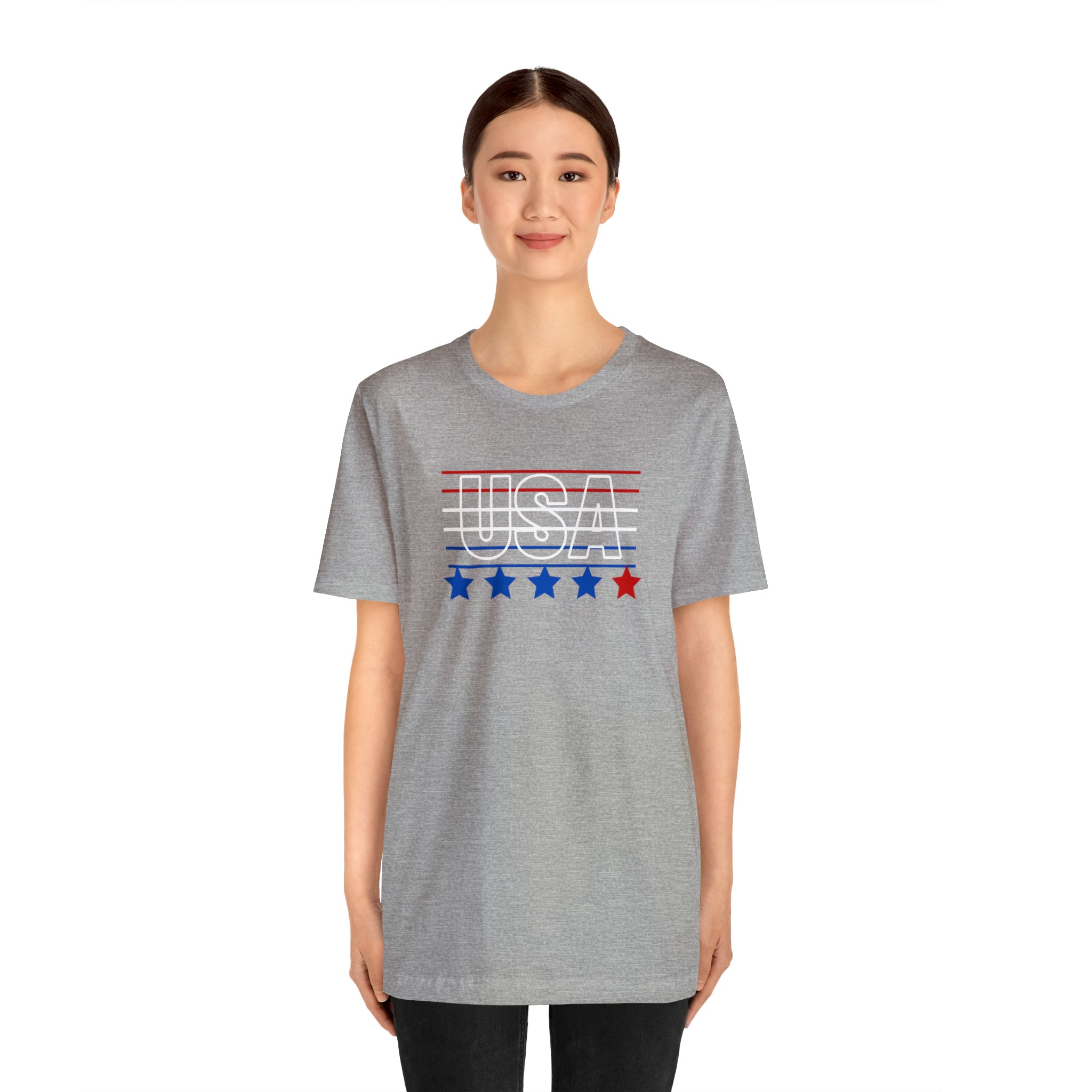 USA FLAG COLOR  UNISEX JERSEY T-SHIRT