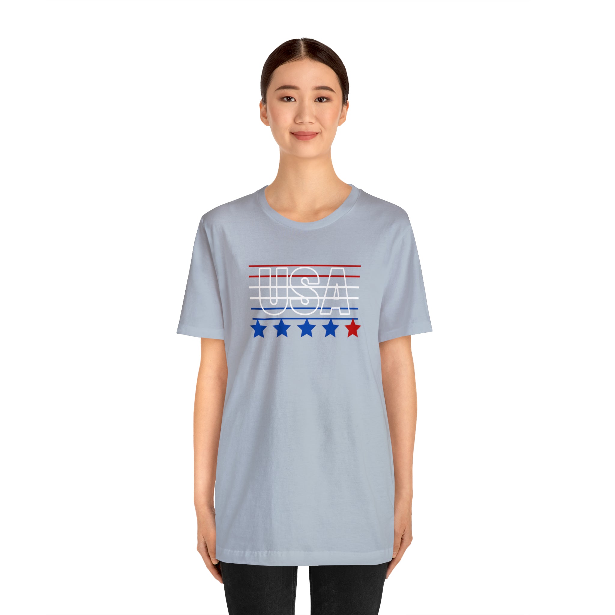 USA FLAG COLOR  UNISEX JERSEY T-SHIRT