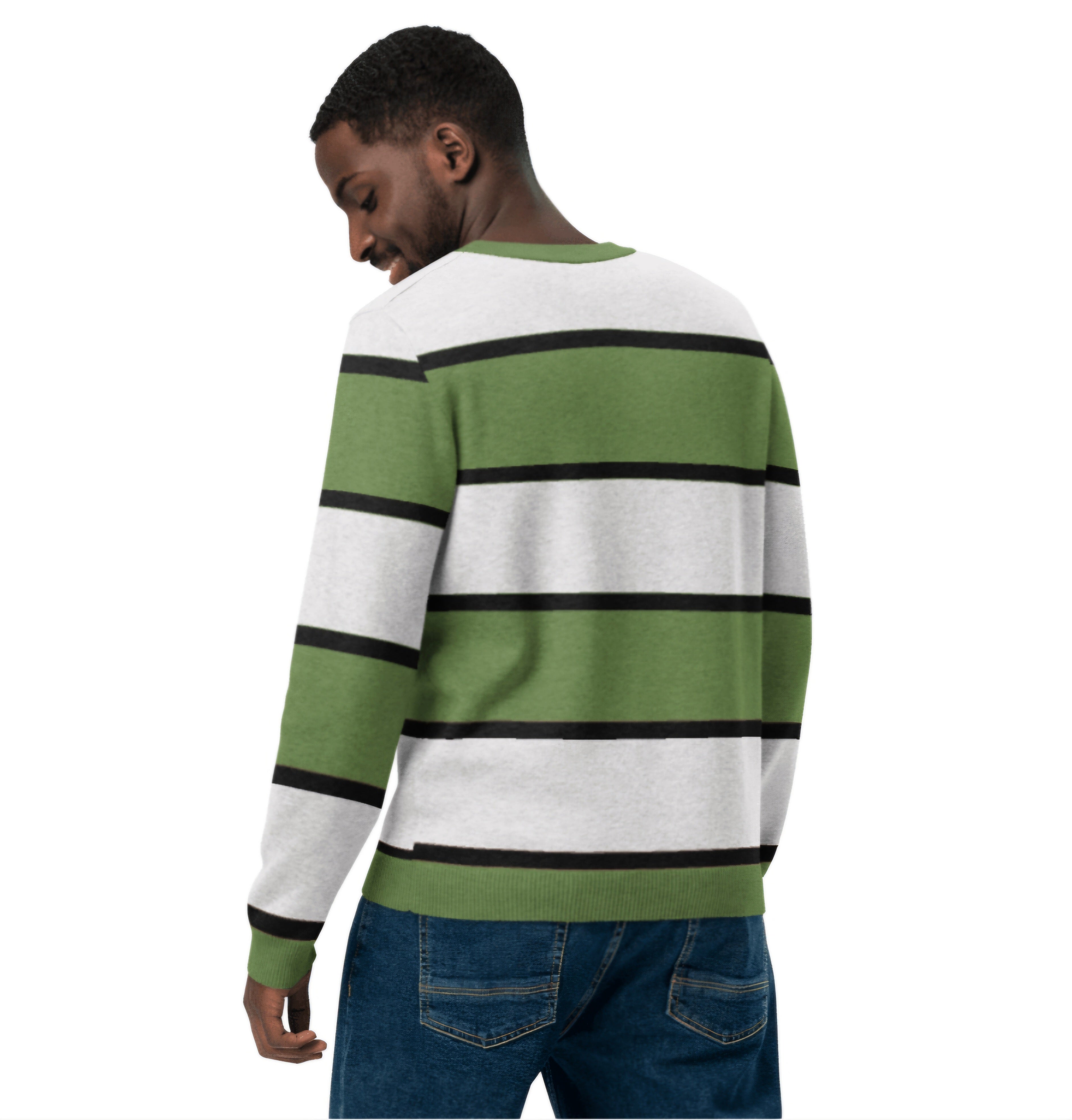 Grass green Knitted crew neck sweater