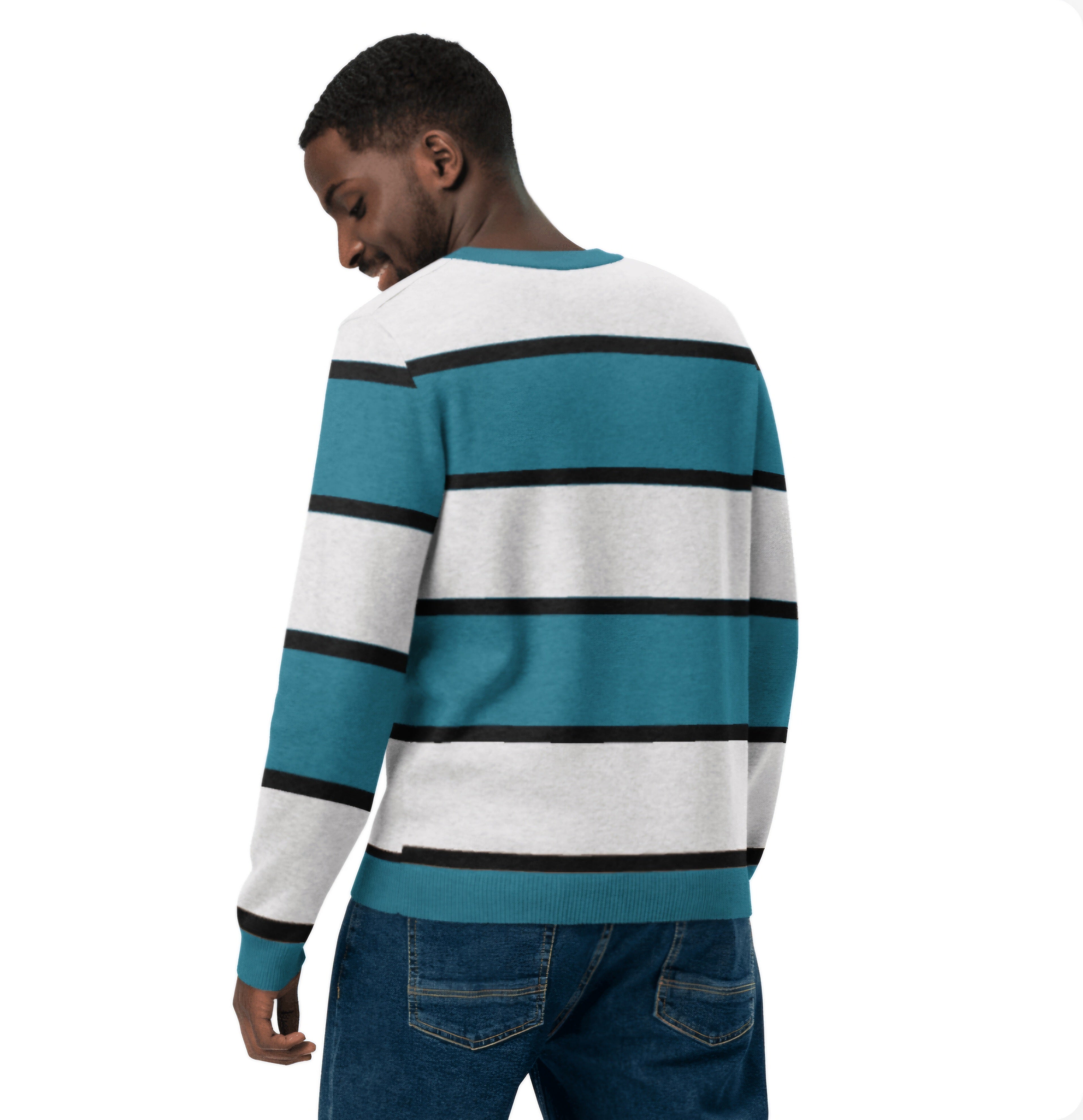 Cyan Knitted crew neck sweater