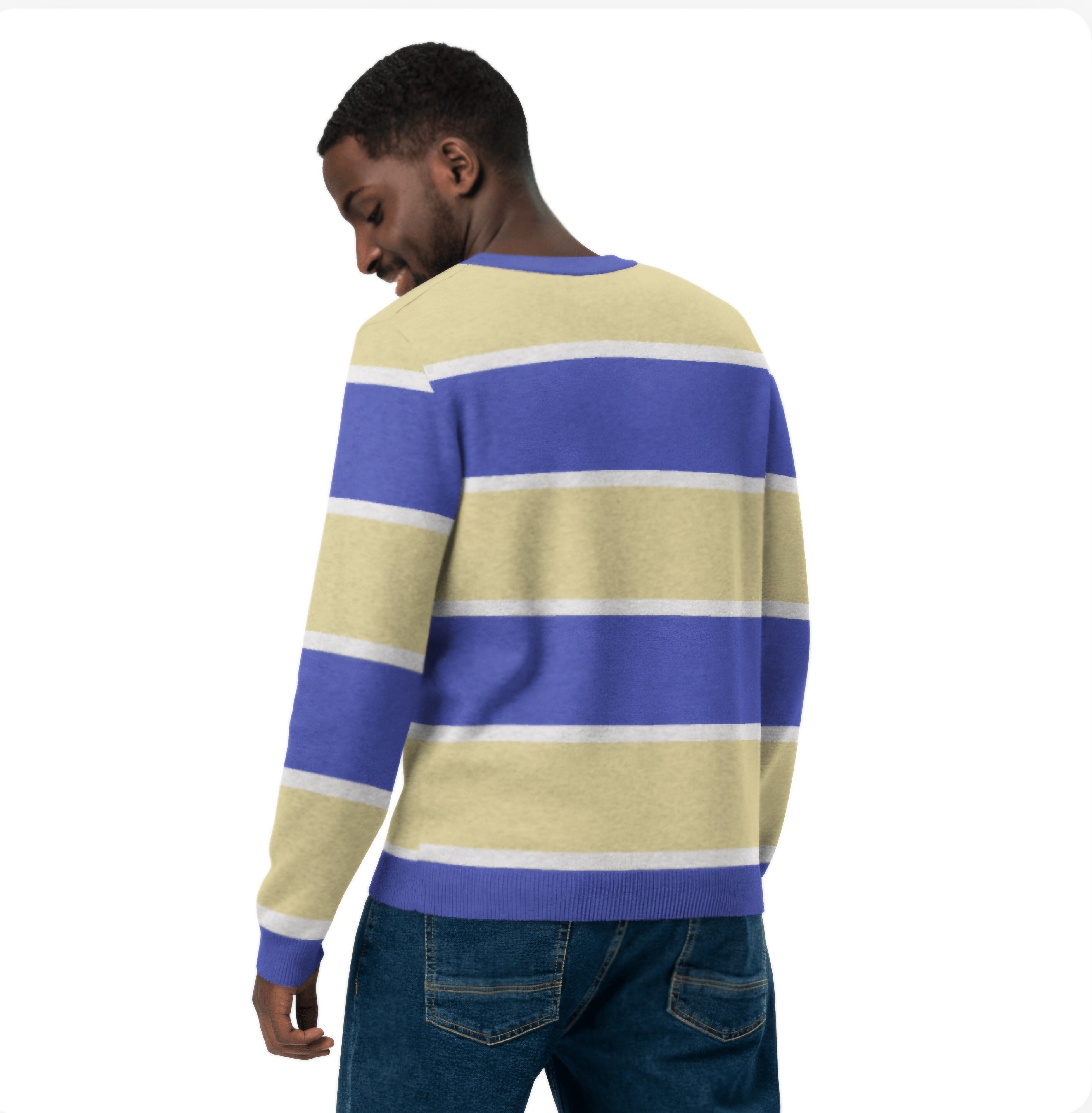 Blue Knitted crew neck sweater