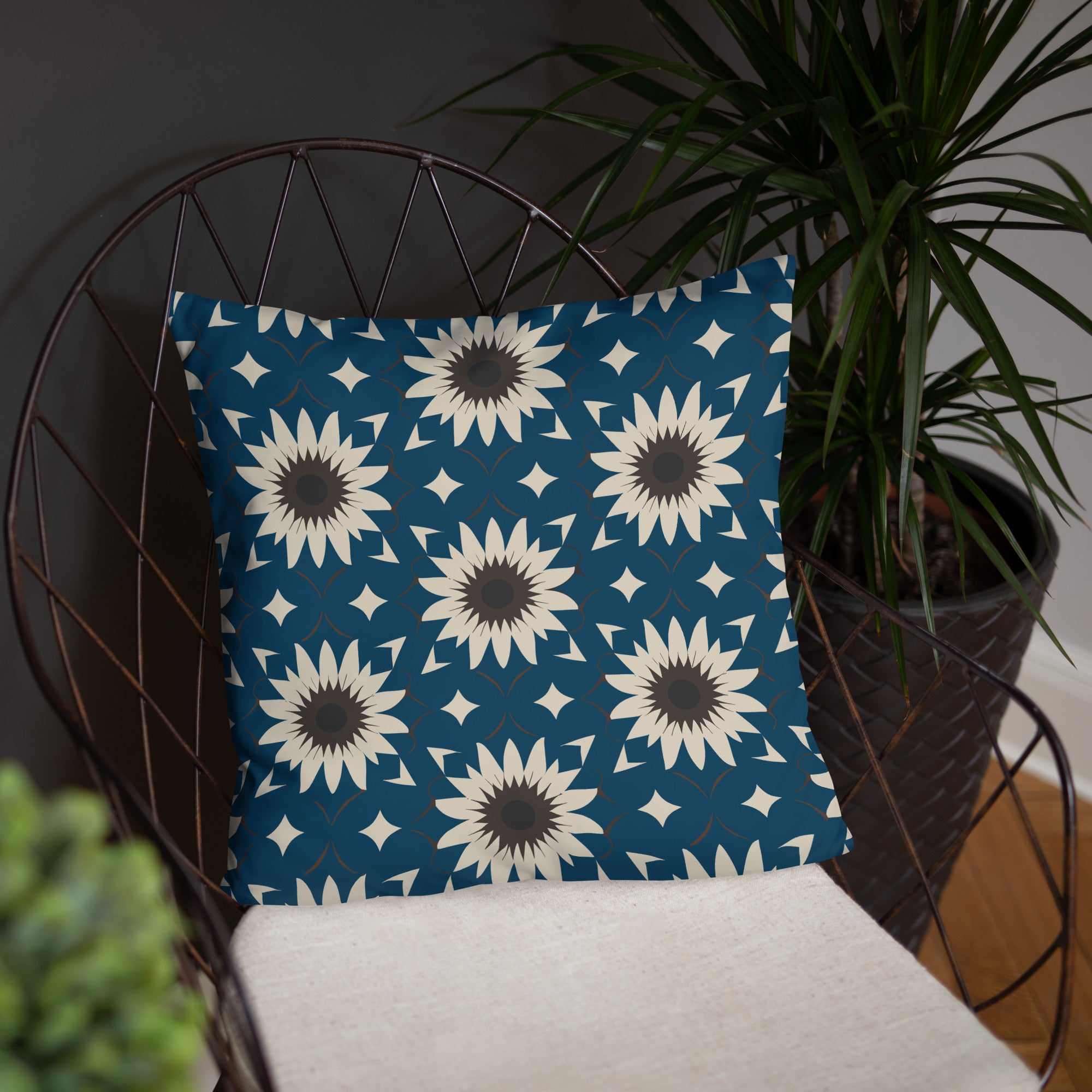 Green Flower Basic Pillow