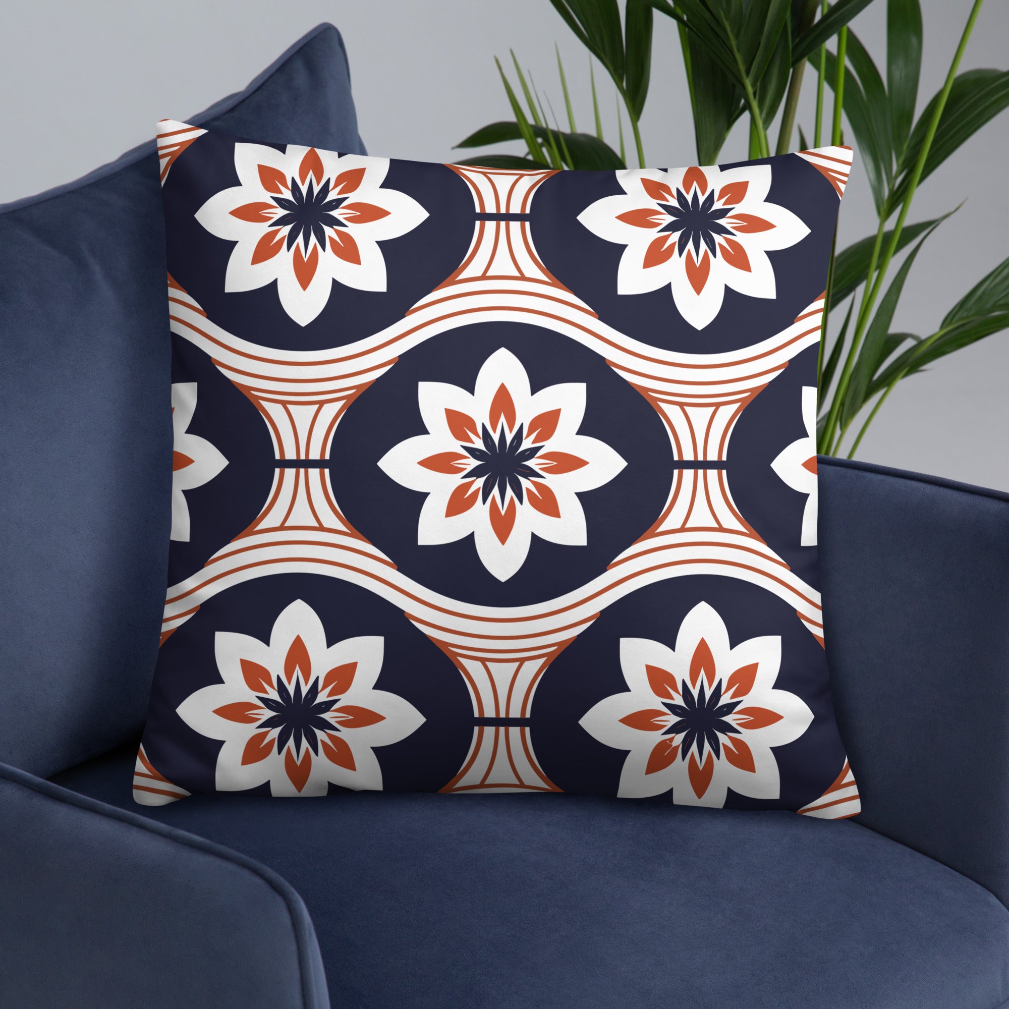 Orange Flower Basic Pillow