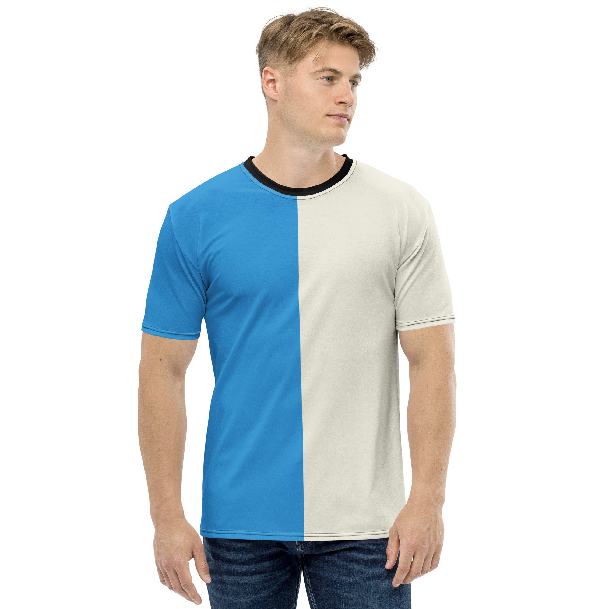 Blue and White Men's t-shirt