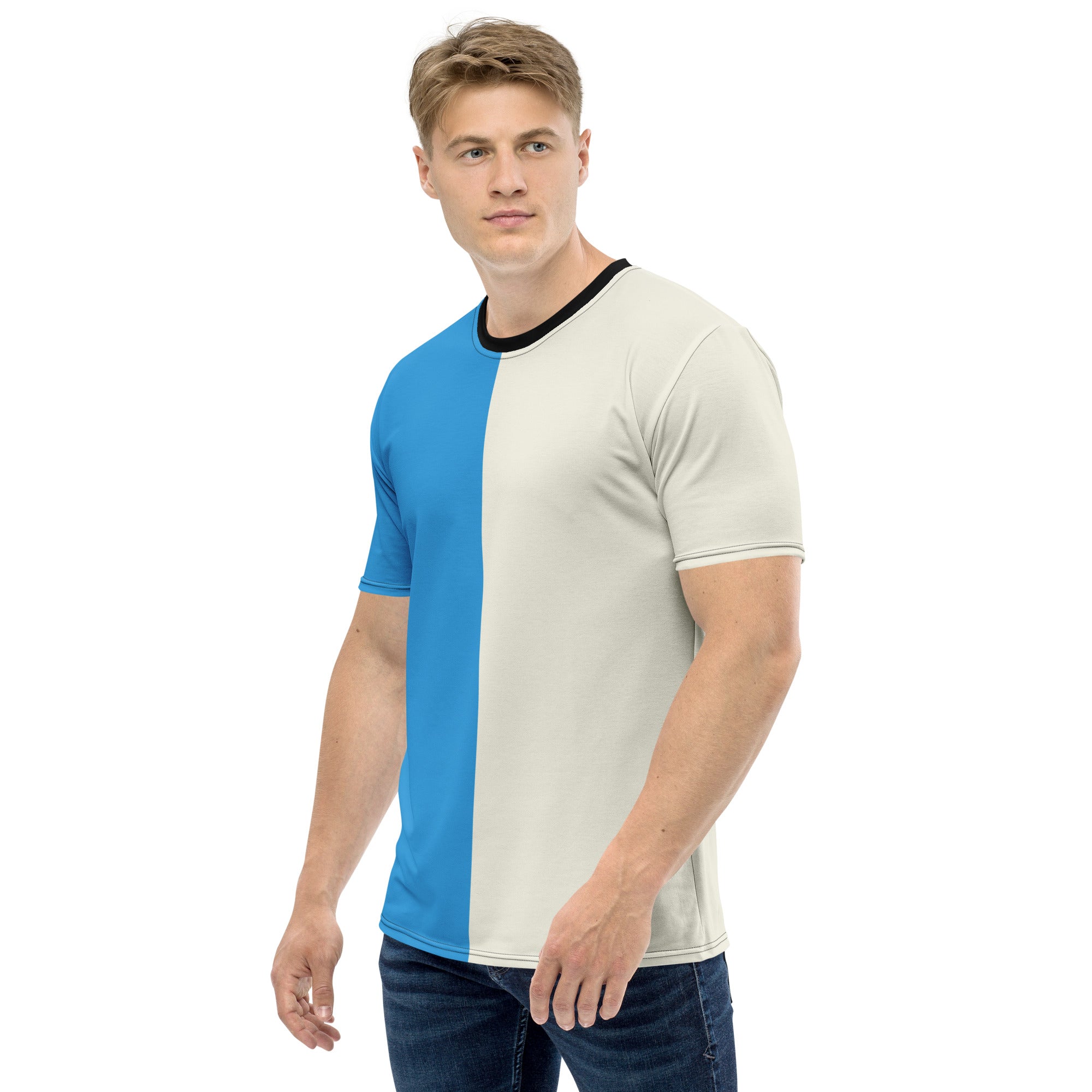 Blue and White Men's t-shirt