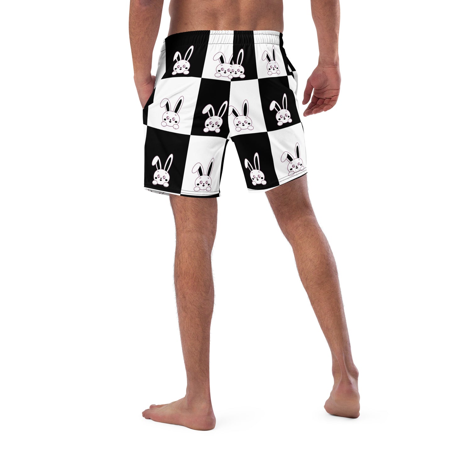 Paw black and White Men's swim trunks