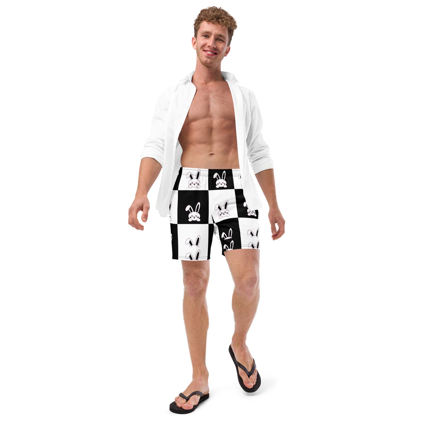 Paw black and White Men's swim trunks