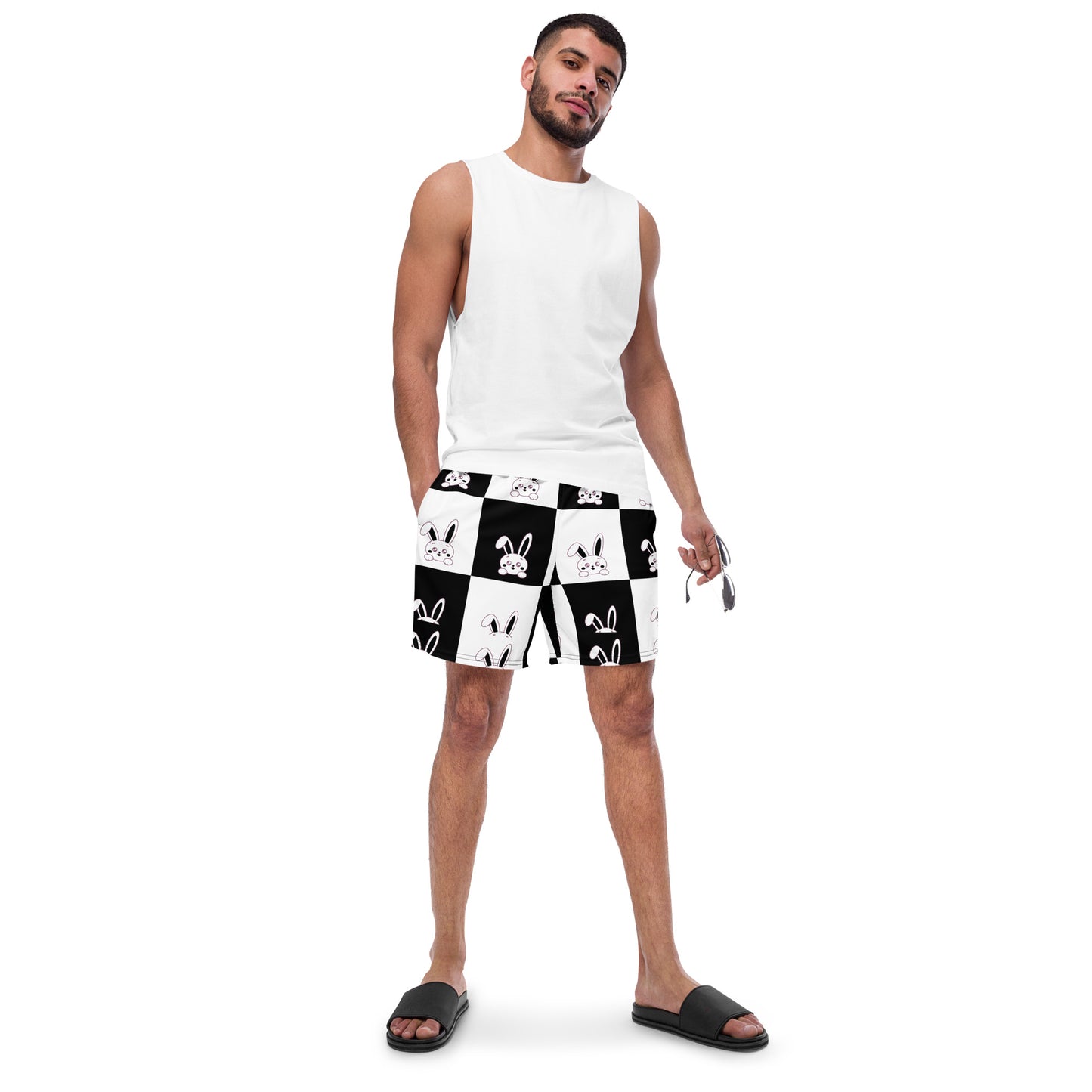 Paw black and White Men's swim trunks