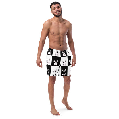 Paw black and White Men's swim trunks