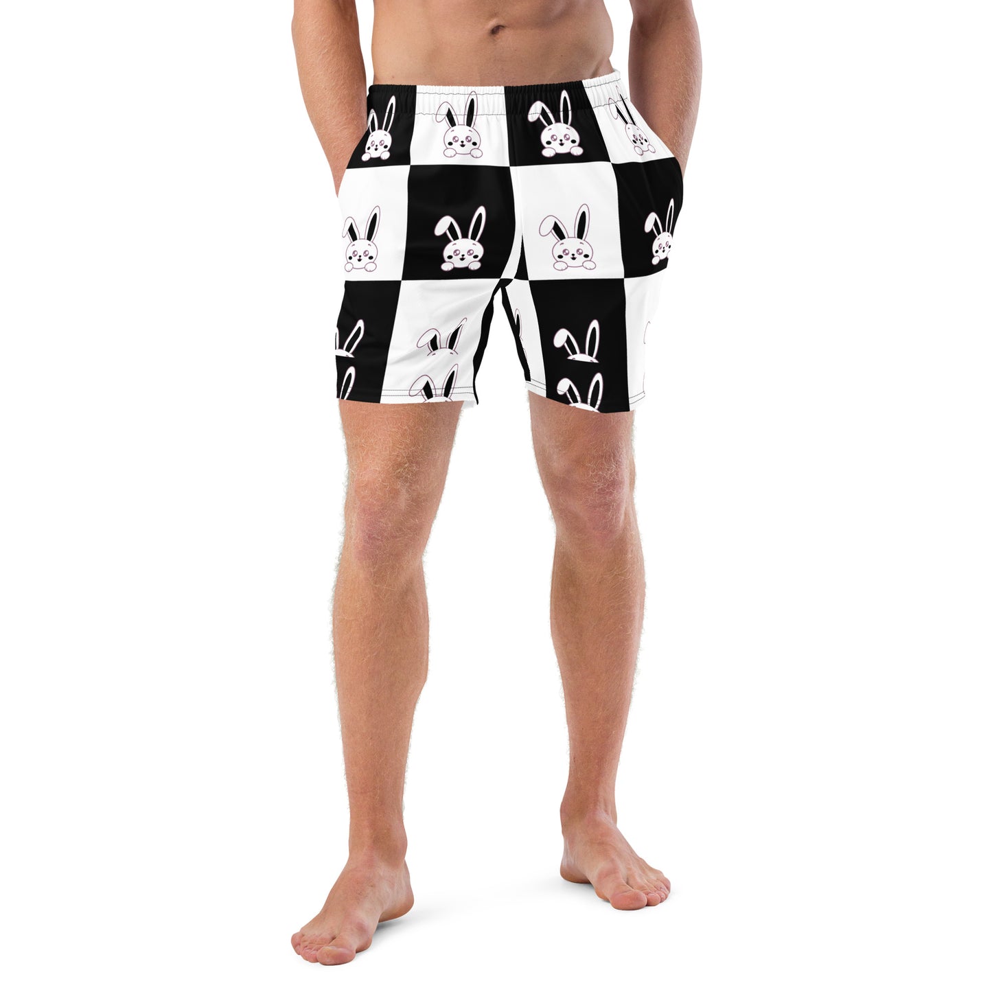 Paw black and White Men's swim trunks