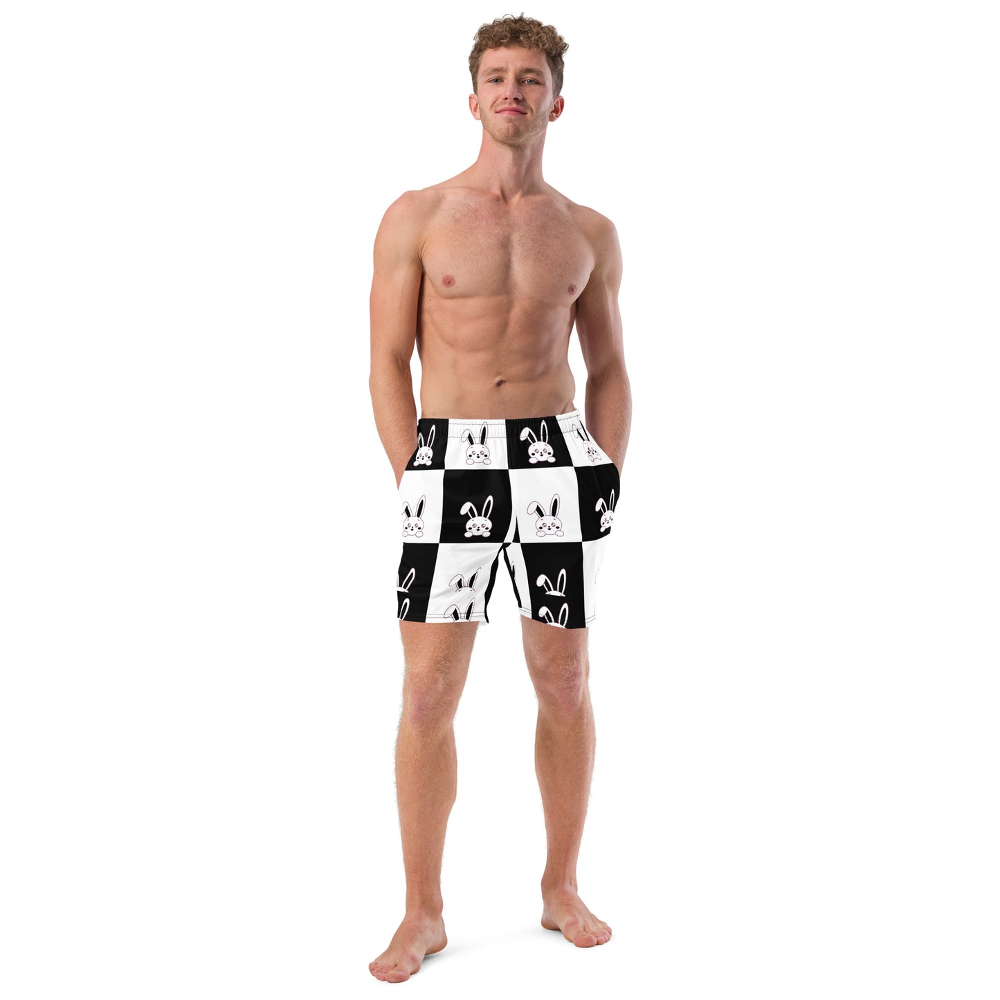 Paw black and White Men's swim trunks