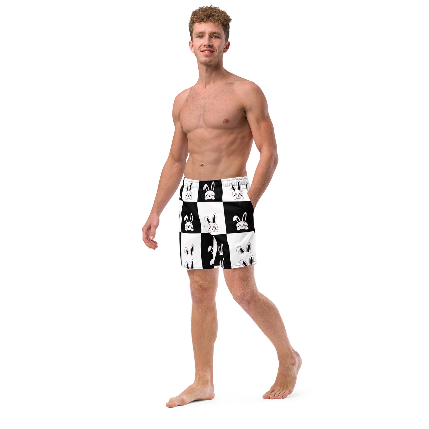 Paw black and White Men's swim trunks