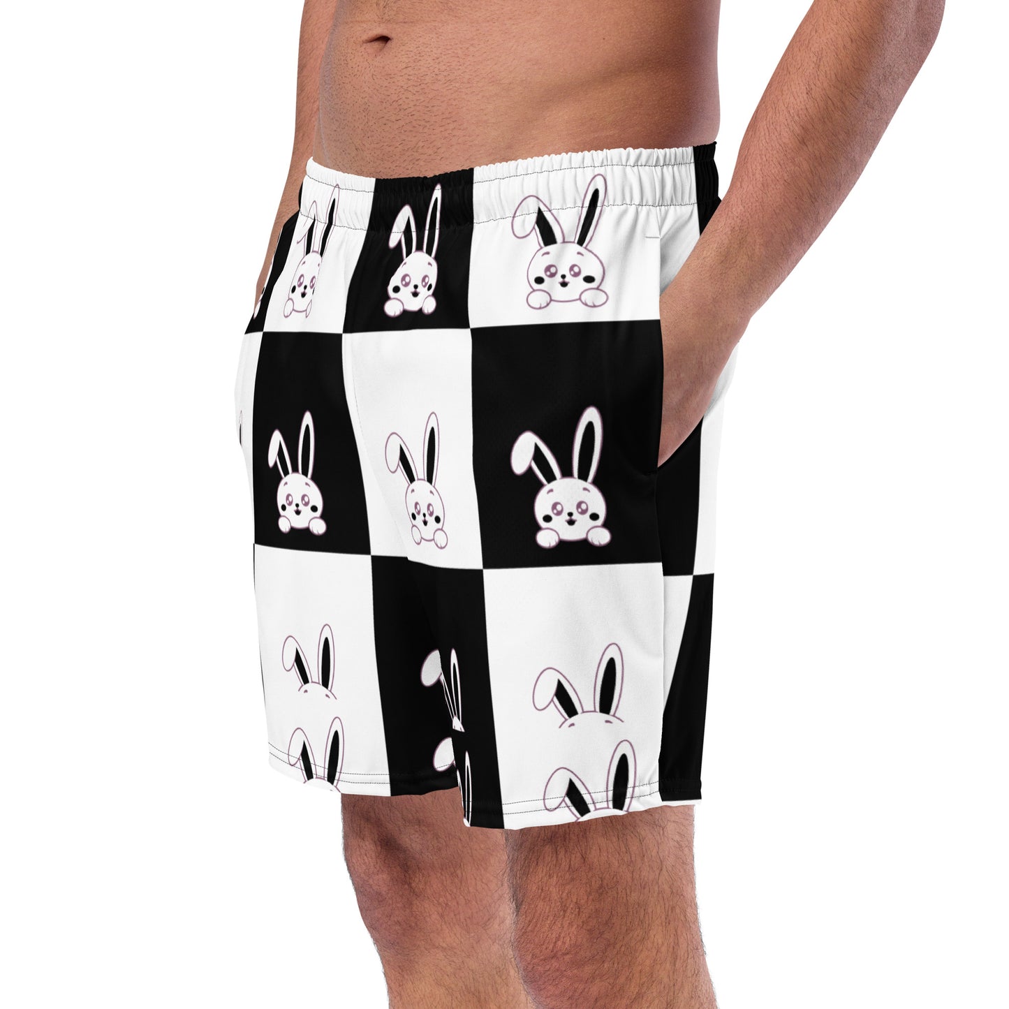 Paw black and White Men's swim trunks