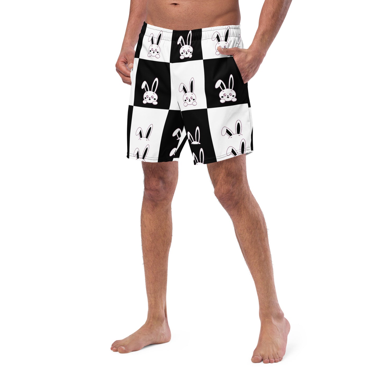 Paw black and White Men's swim trunks