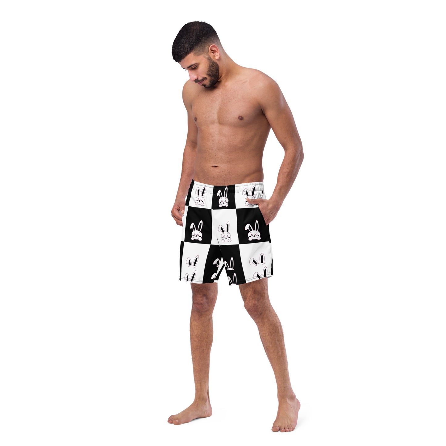Paw black and White Men's swim trunks