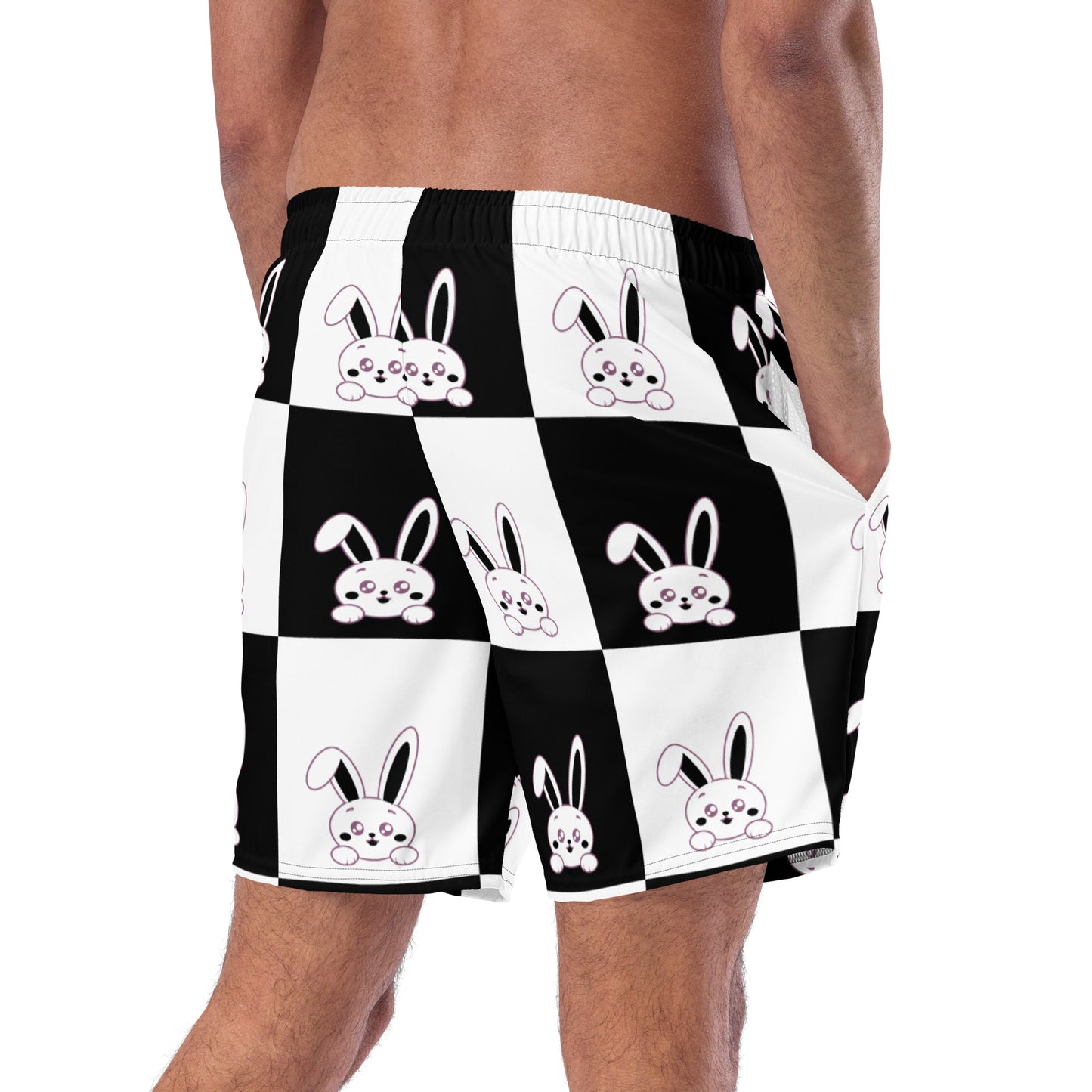 Paw black and White Men's swim trunks