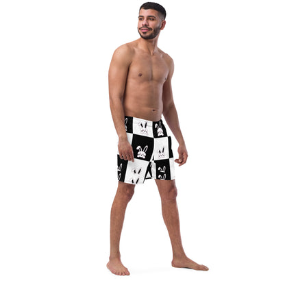 Paw black and White Men's swim trunks