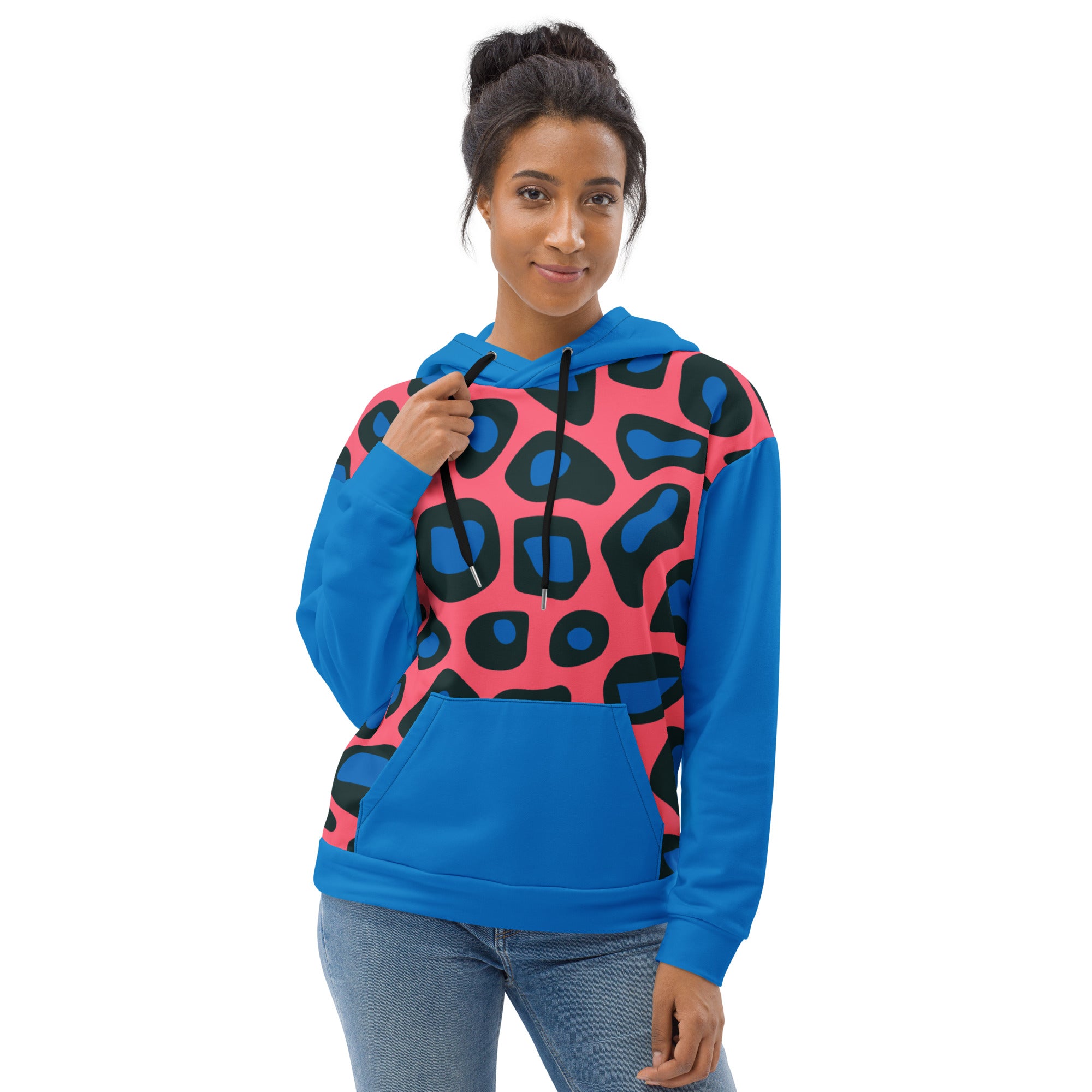 Blue & Black Leopard Unisex Hoodie