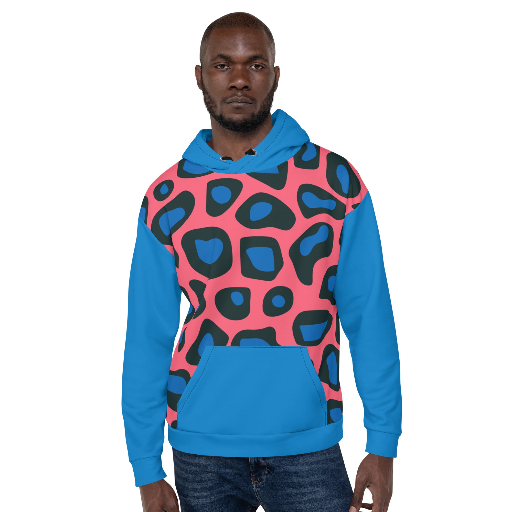 Blue & Black Leopard Unisex Hoodie