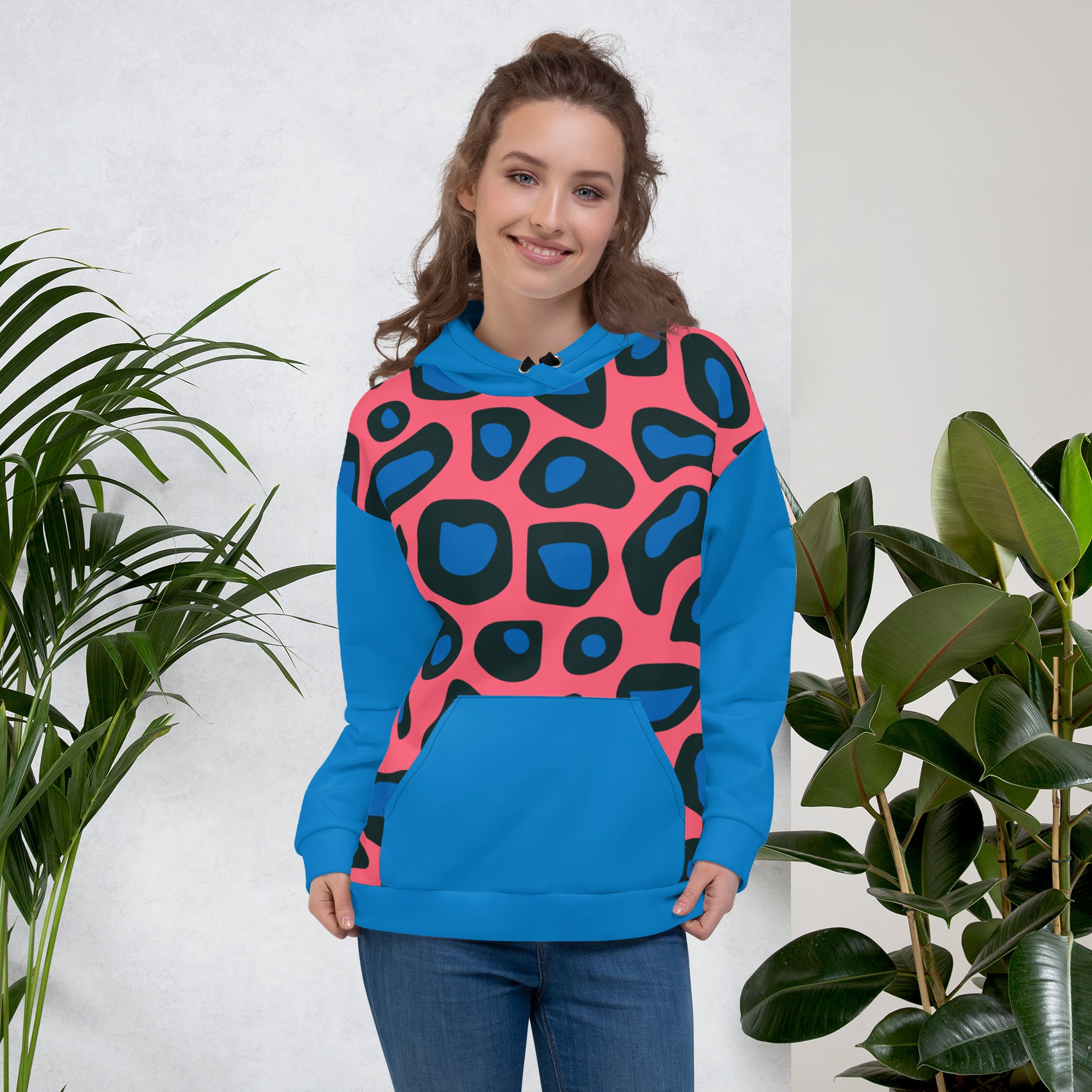 Blue & Black Leopard Unisex Hoodie