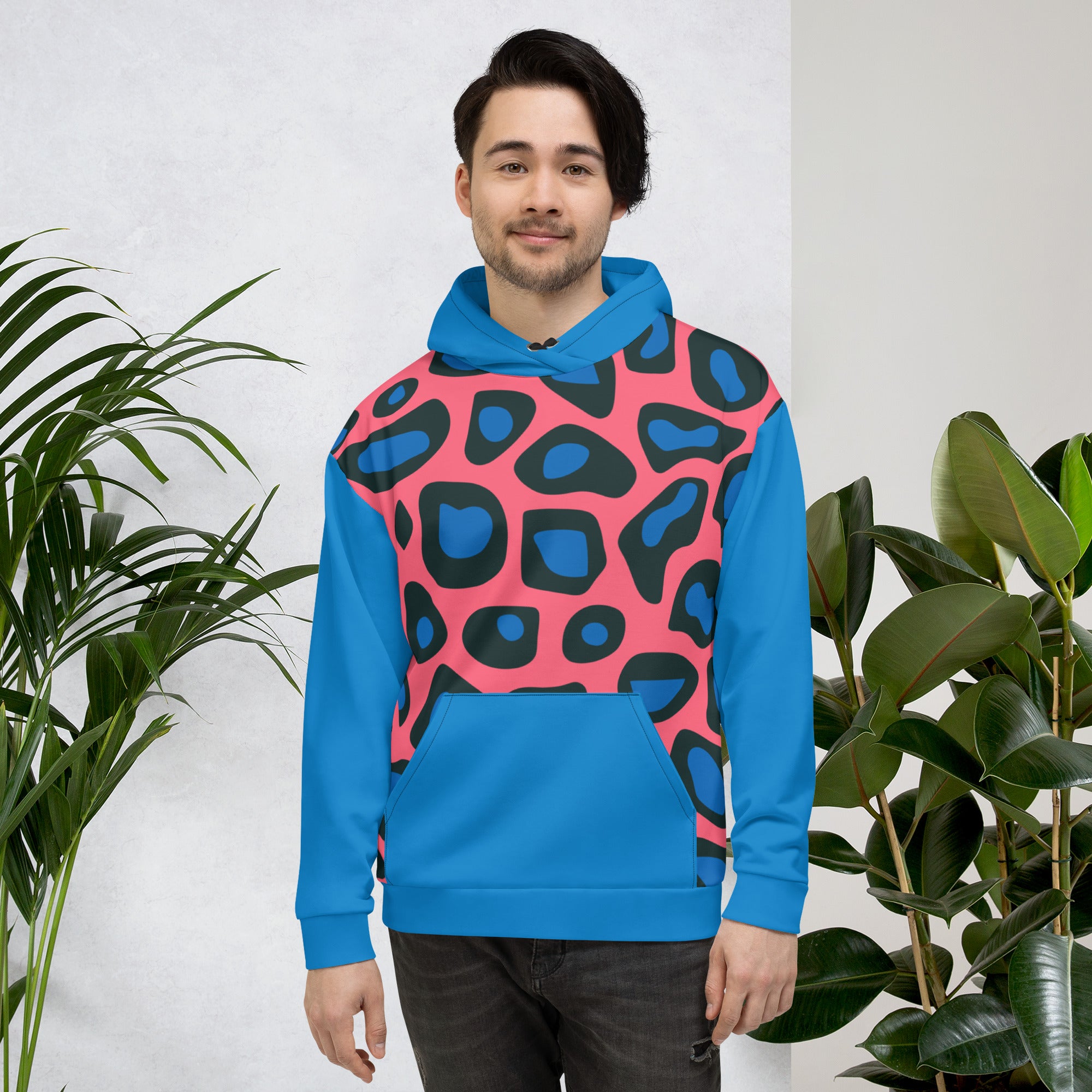 Blue & Black Leopard Unisex Hoodie