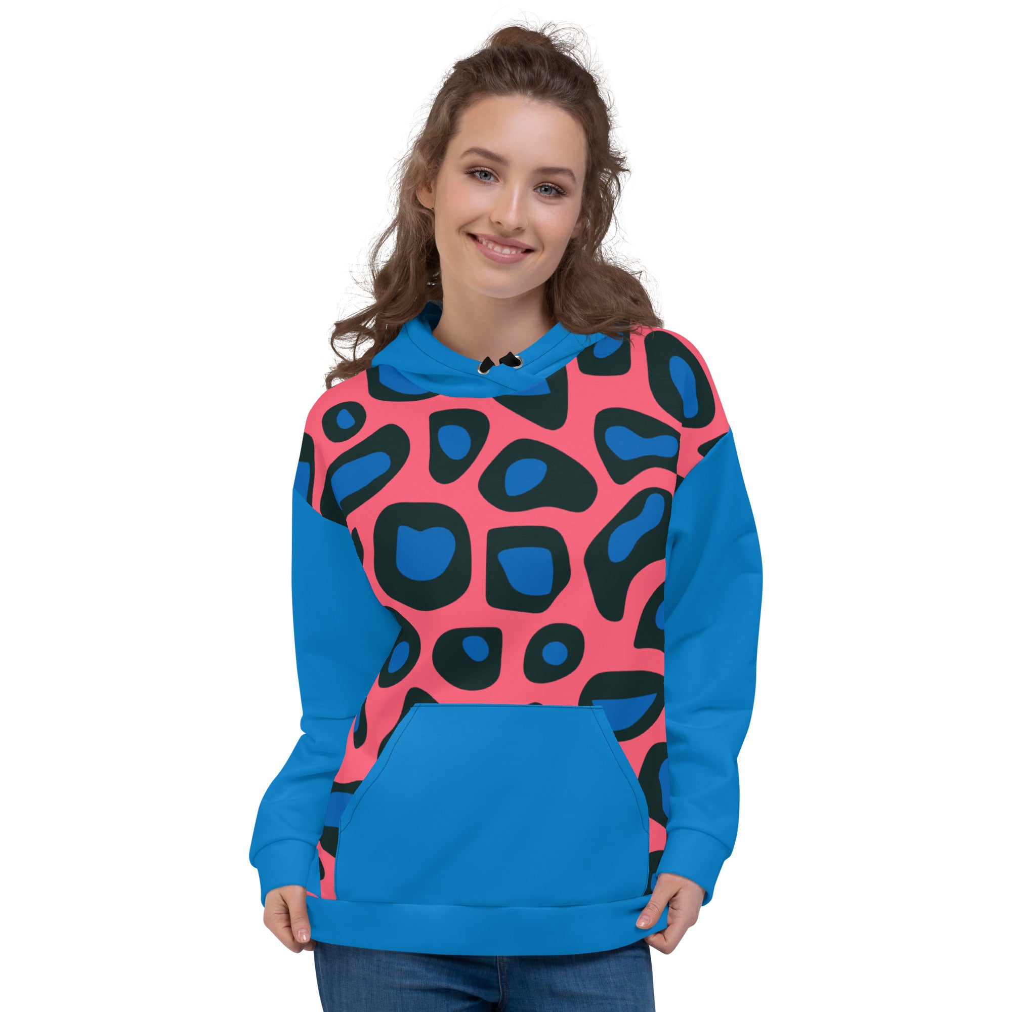 Blue & Black Leopard Unisex Hoodie