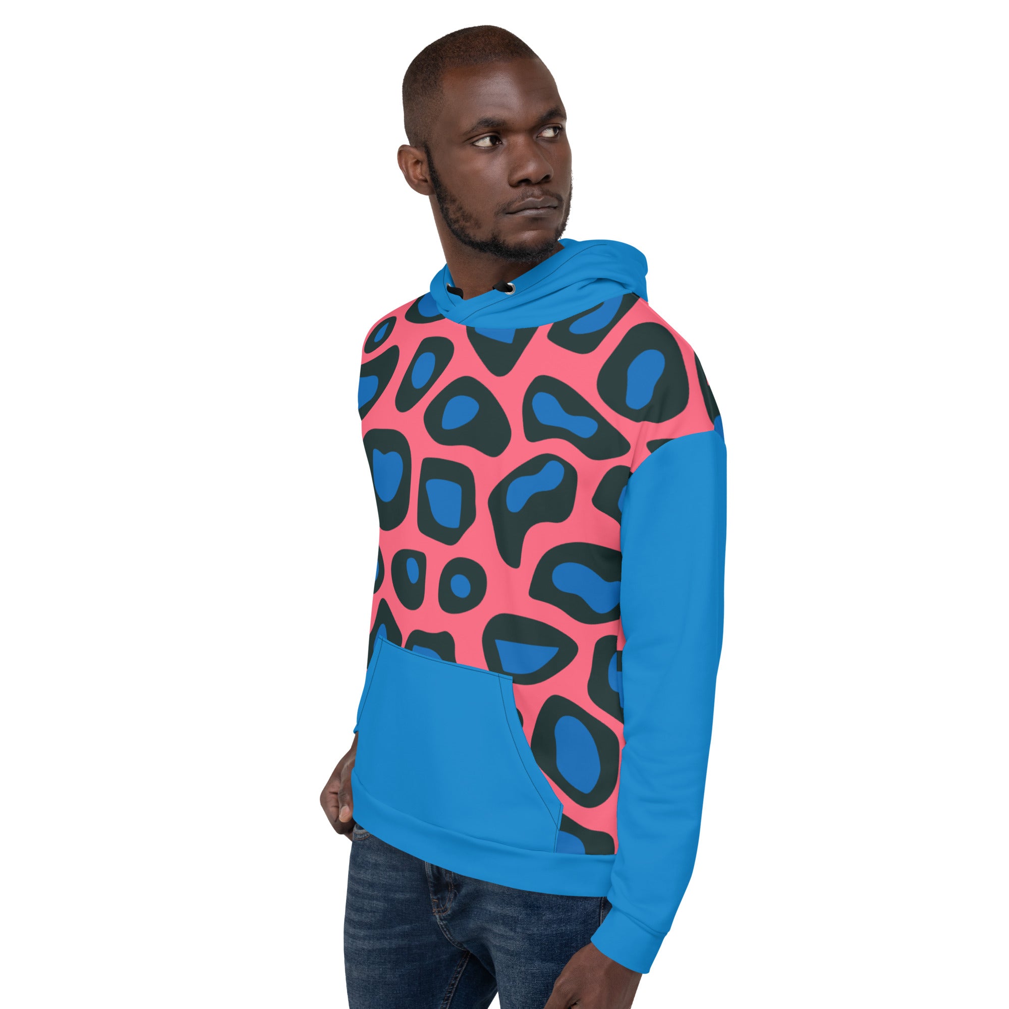 Blue & Black Leopard Unisex Hoodie